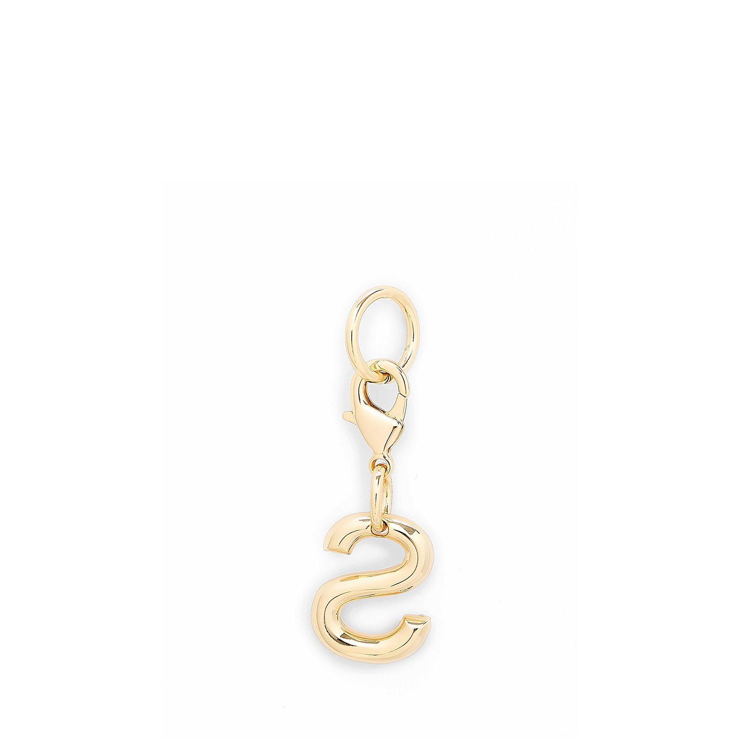 Metallic gouden Lancel charme in de vorm van de letter s. LANCEL Goud