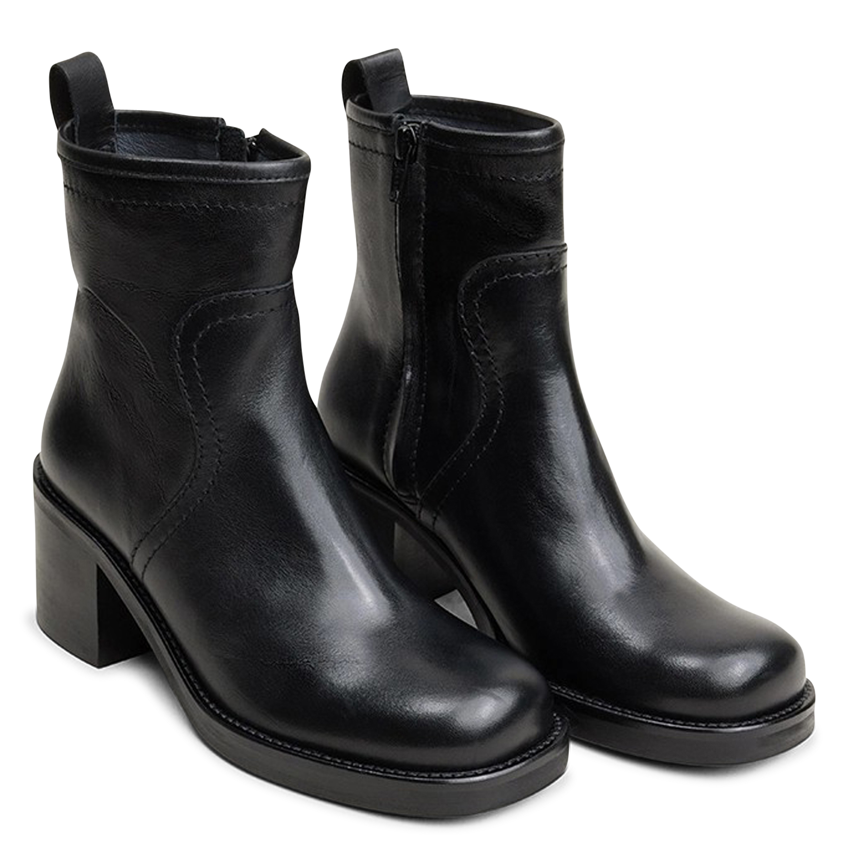 Bottines à talon en cuir divalo JONAK Noir