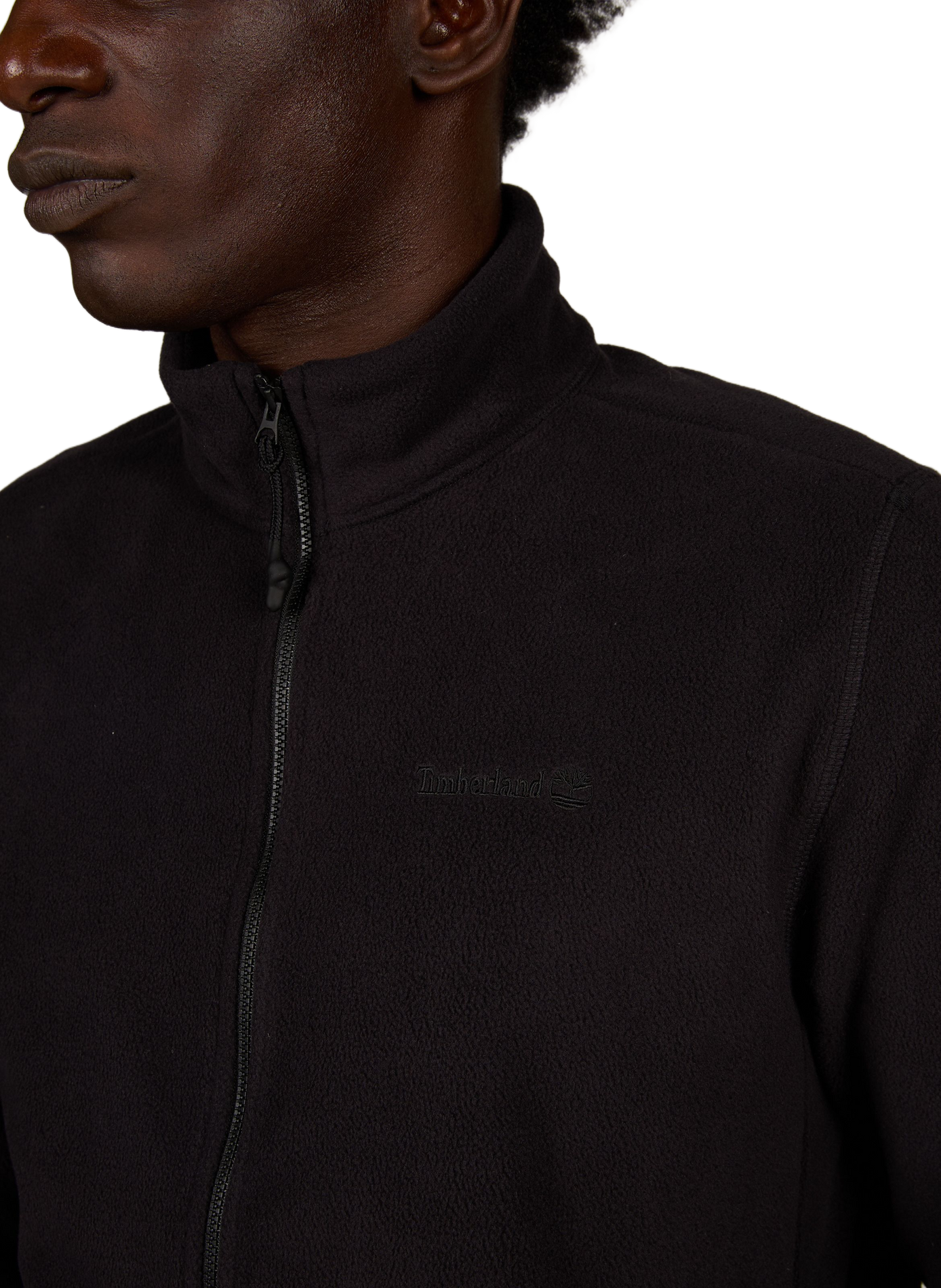 Plain zip-up high-neck fleece TIMBERLAND Black