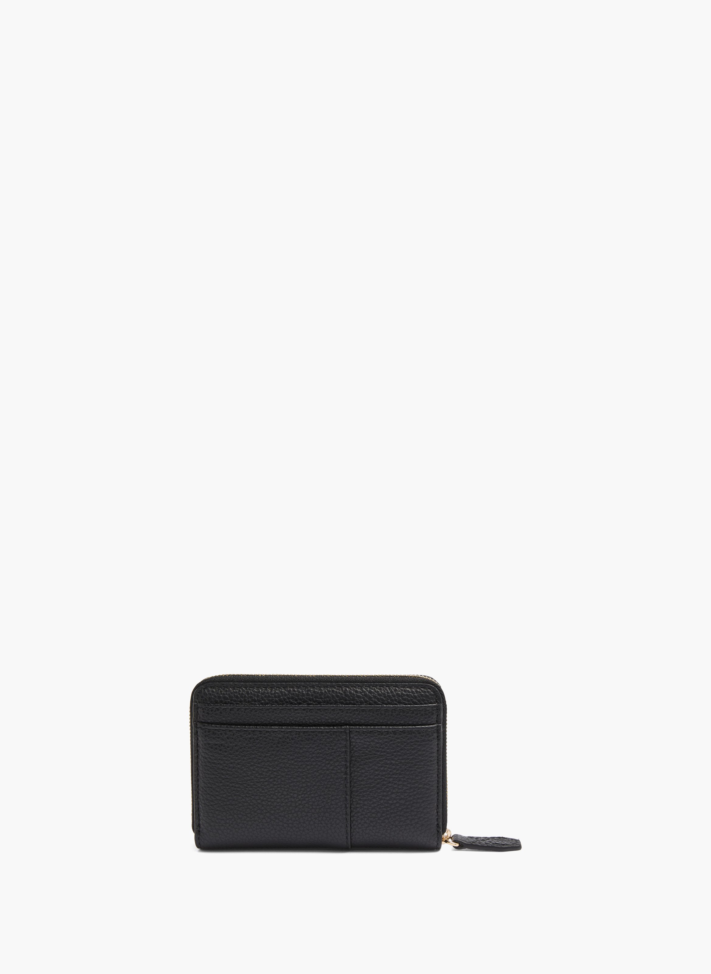 Porte-cartes à fermeture éclair – collection enveloppe, cuir de vachette grainé et lisse. LANCEL Noir