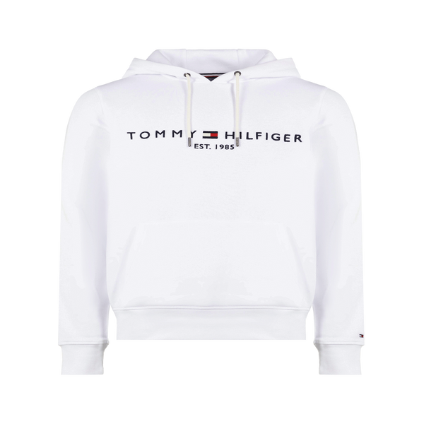 Shop Tommy Hilfiger Cotton Hoodie In White