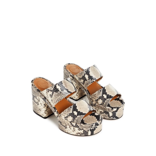 Mules en cuir embossé