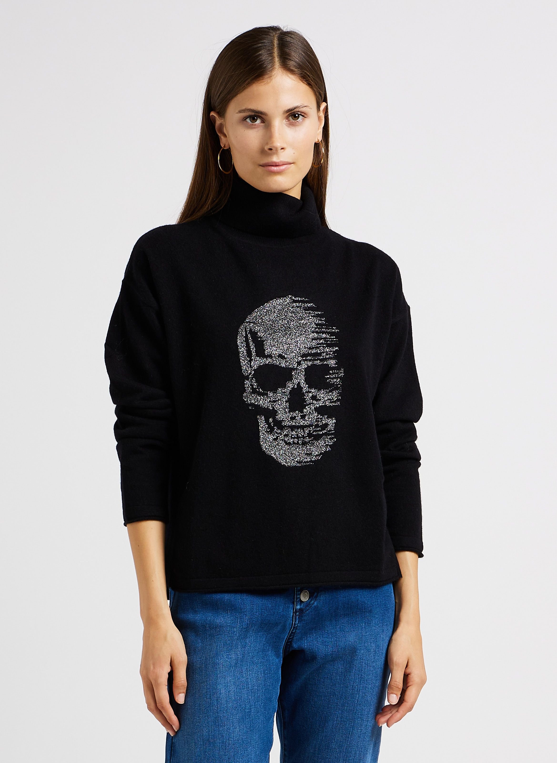 Pull col roulé en laine et cachemire