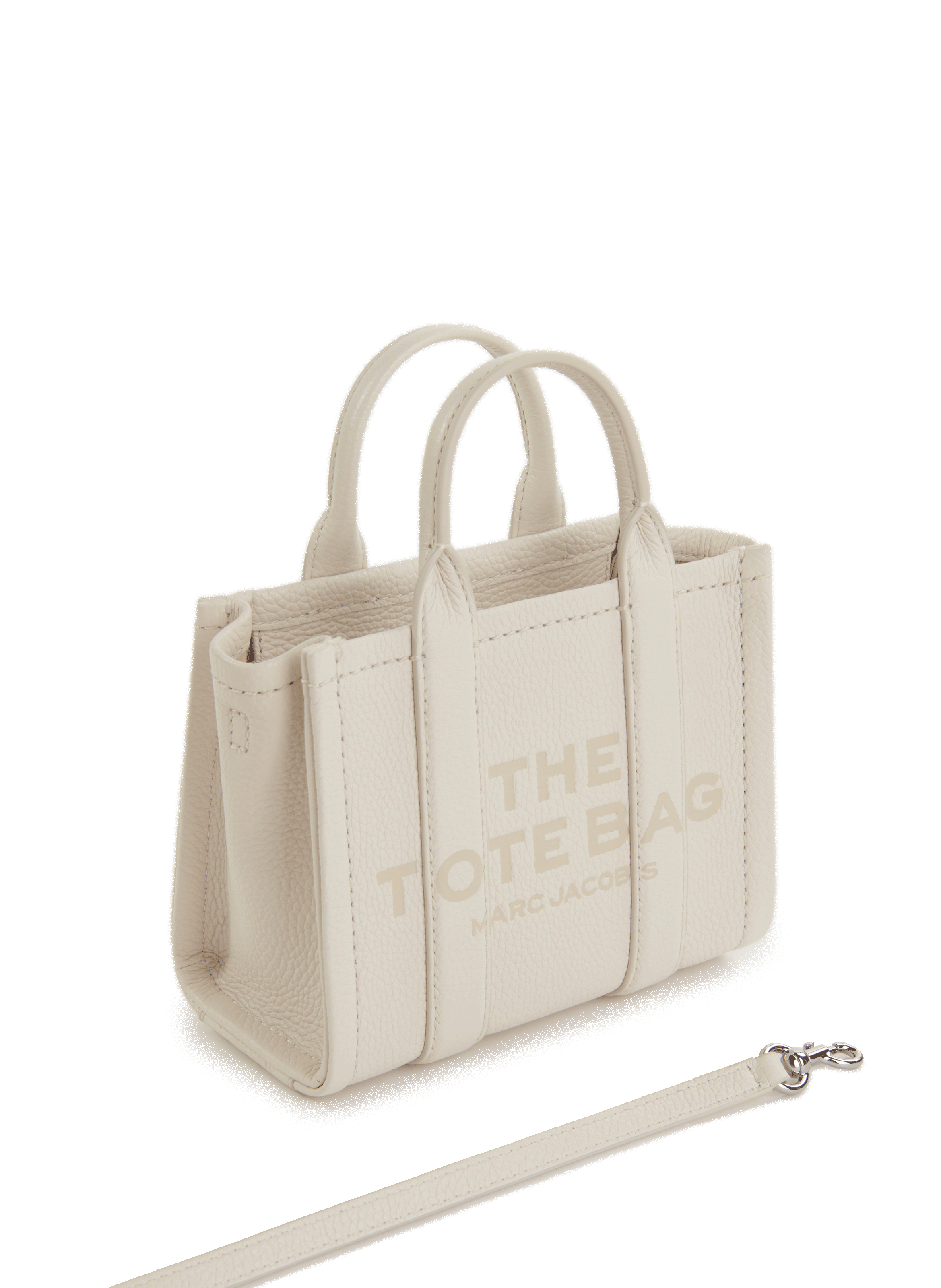 Ledernen Micro Tote Tas MARC JACOBS Zilver
