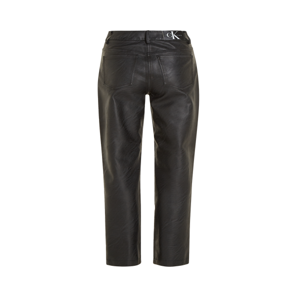 Calvin Klein Straight Faux Leather Trousers In Black