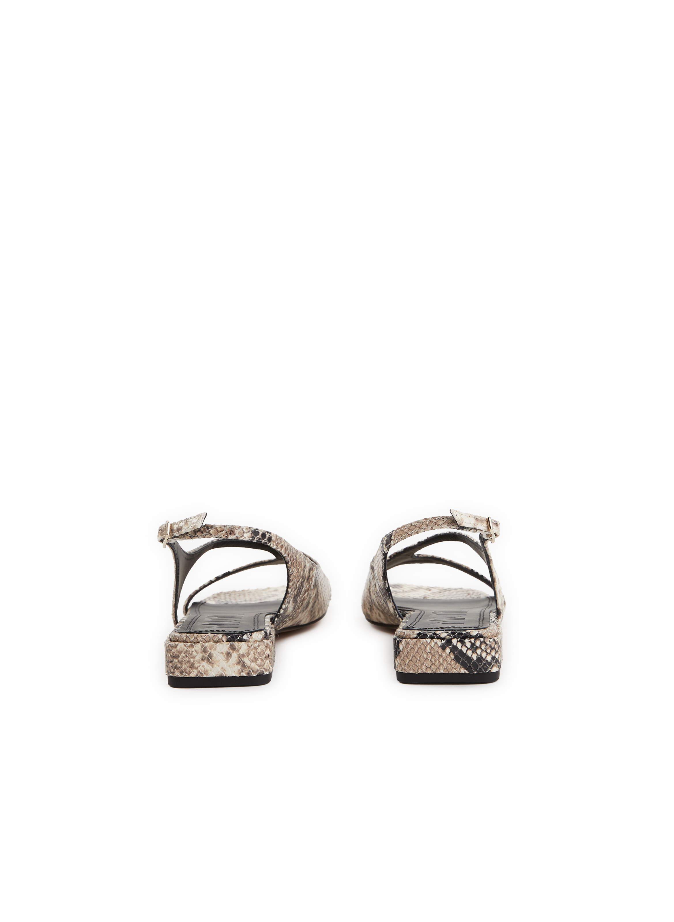Sandales plates en cuir SOULIERS MARTINEZ Beige
