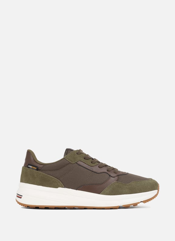 Sneakers with printed logo in suede leather Khaki by TOMMY HILFIGER TOMMY HILFIGER Sneakers with printed logo in suede leather Khaki