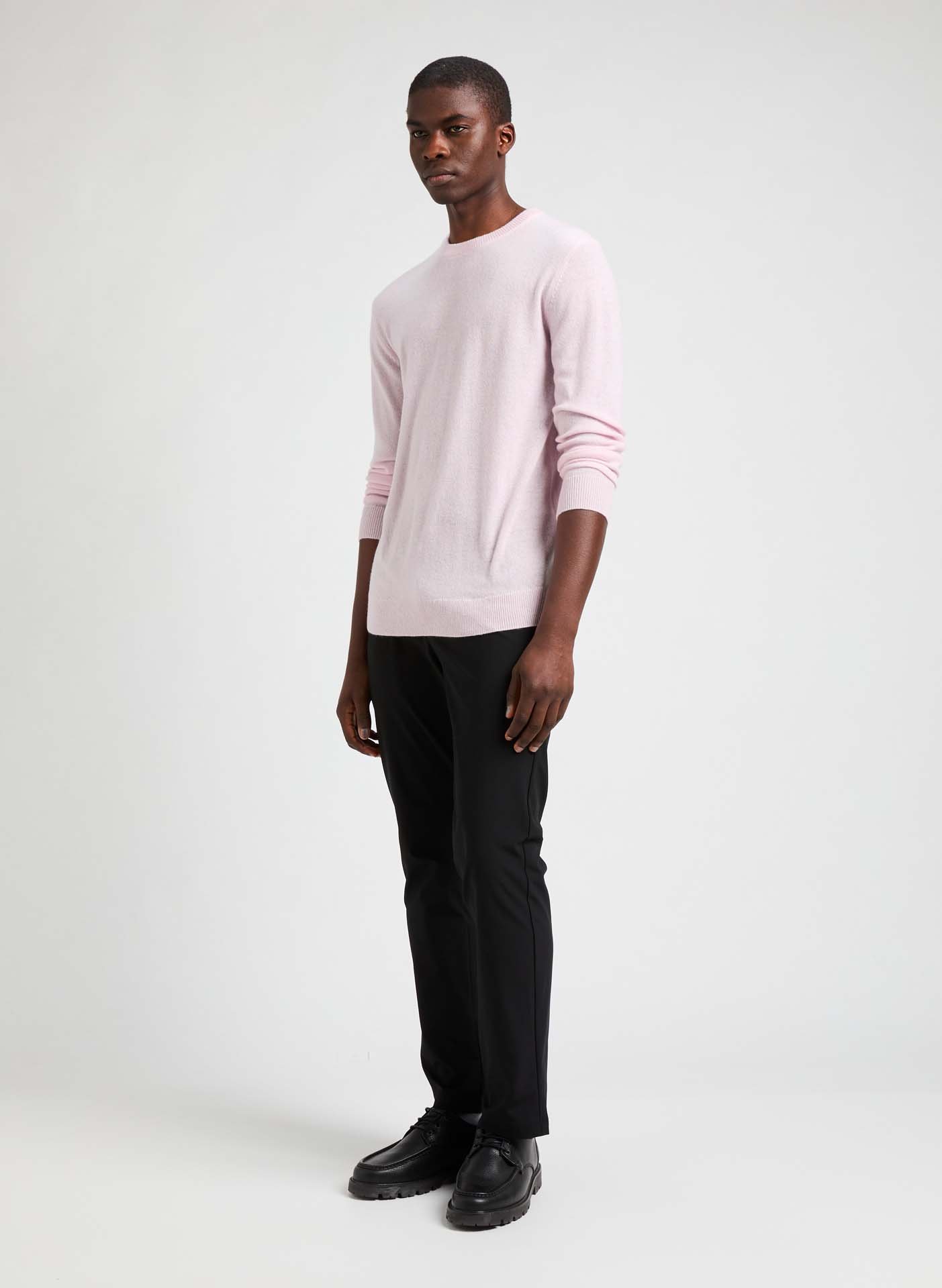 Pull col rond en cachemire AU PRINTEMPS PARIS Rose