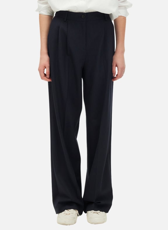 Pantalon rayé à pinces - licia Bleu by PABLO PABLO Pantalon rayé à pinces - licia Bleu