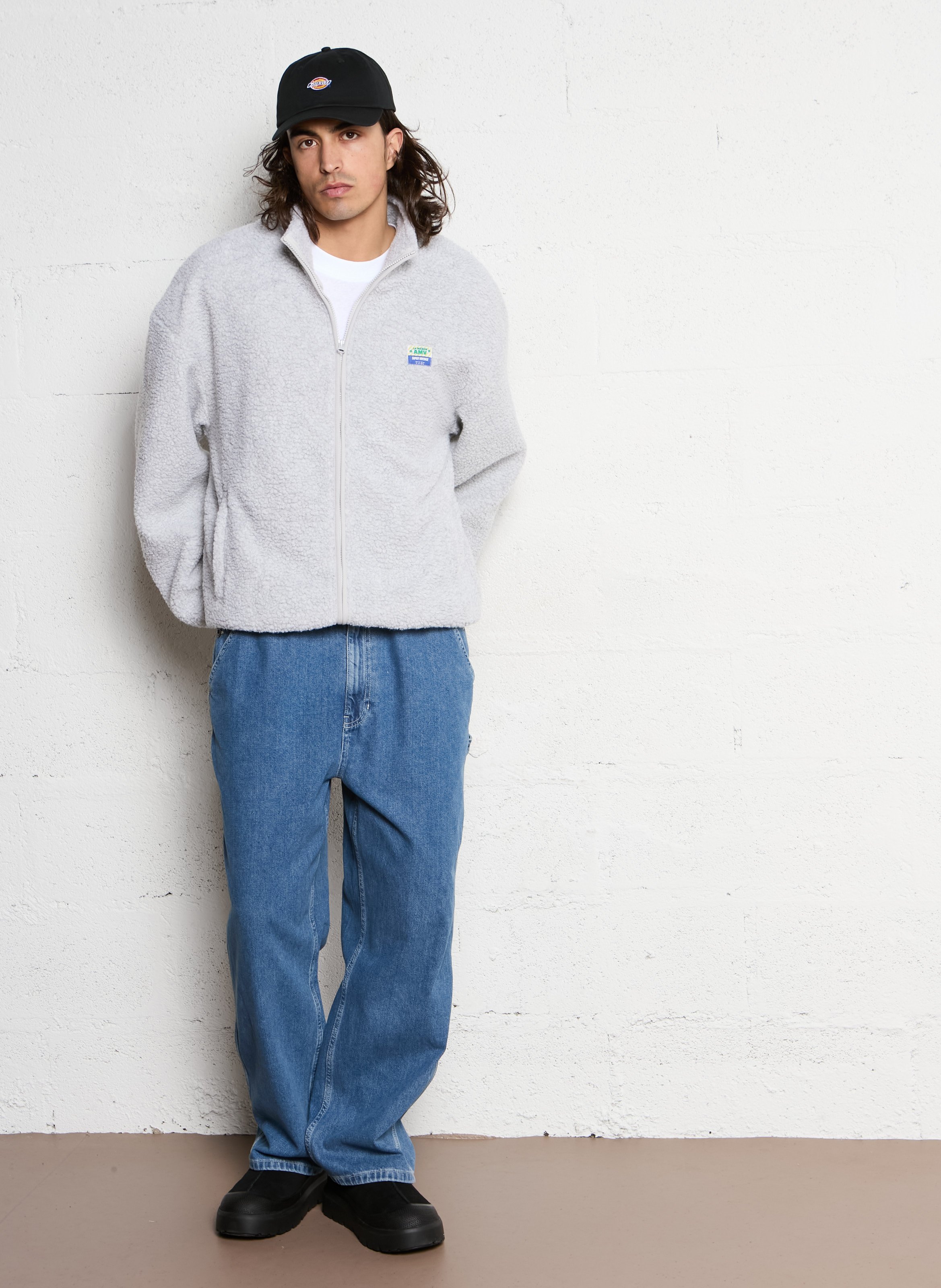 Veste col montant en sherpa hoktown AMERICAN VINTAGE Gris