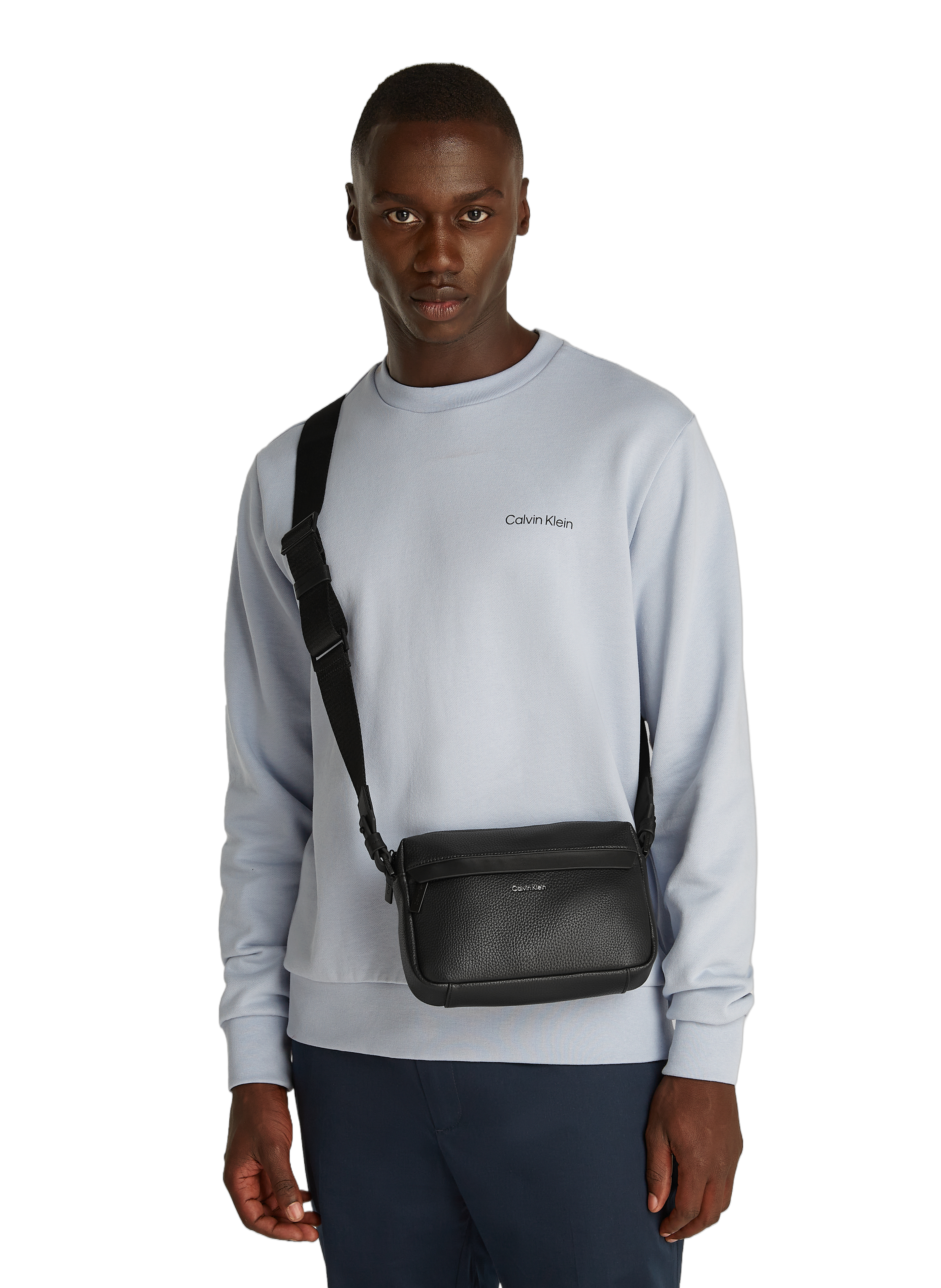 Sac bandoulière effet cuir grainé CALVIN KLEIN Noir