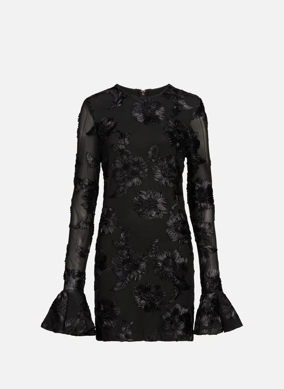 Robe courte avec empiècements fleurs Noir by ROTATE ROTATE Robe courte avec empiècements fleurs Noir