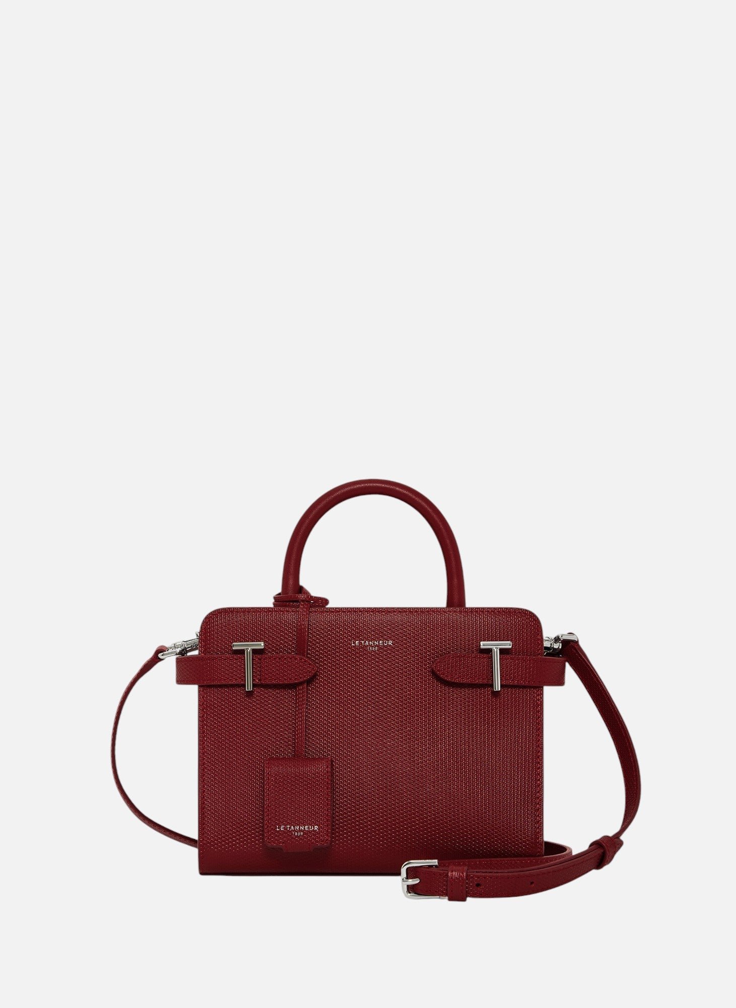 Petit sac à main emilie en cuir signature t LE TANNEUR Rouge