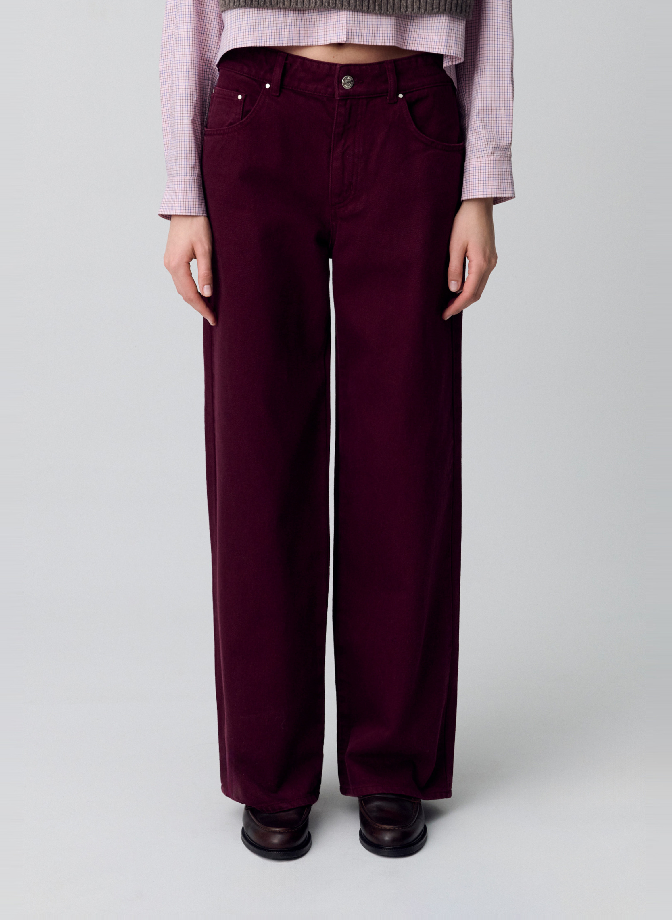 Jean large en coton CLAUDIE PIERLOT Rouge