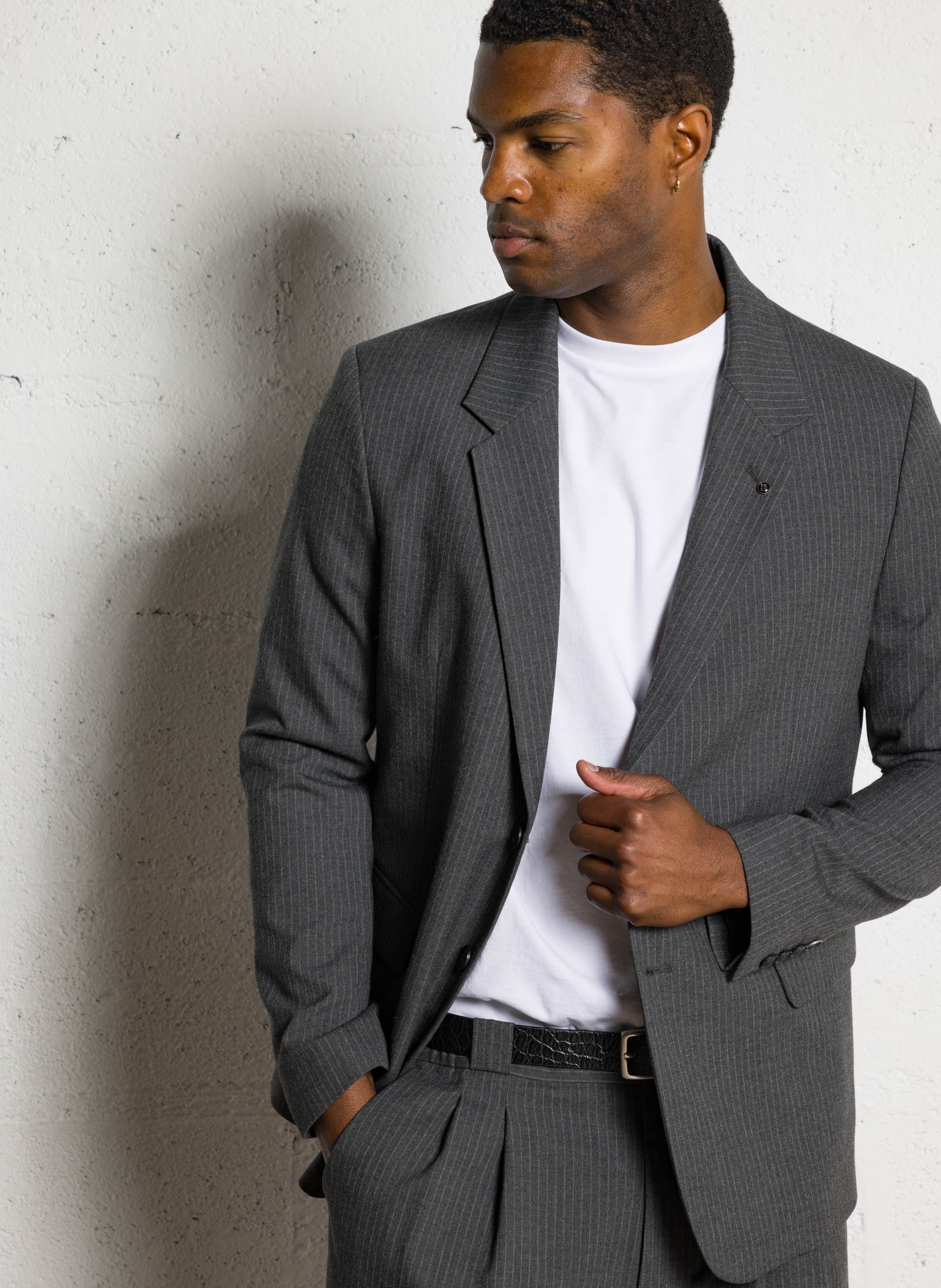 Veste de costume à rayures IKKS Gris