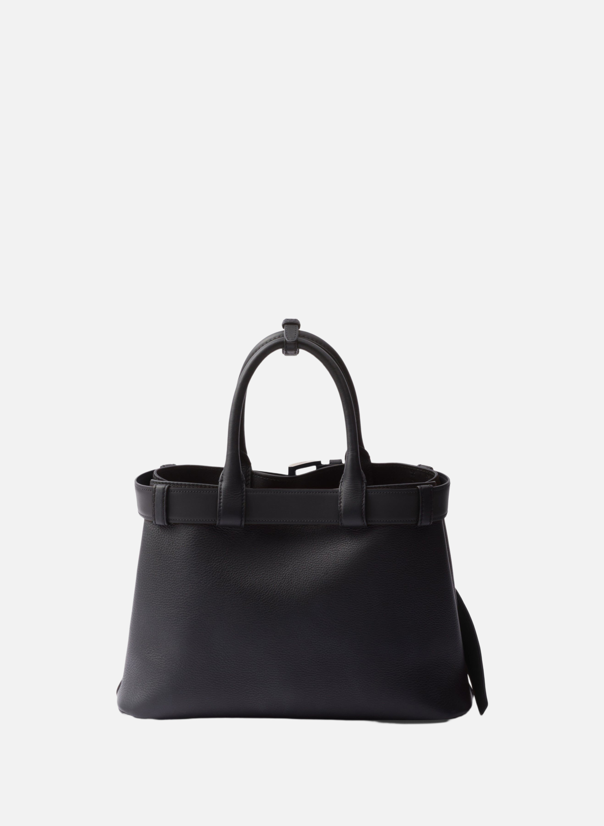 Sac prada buckle en cuir avec ceinture PRADA Noir