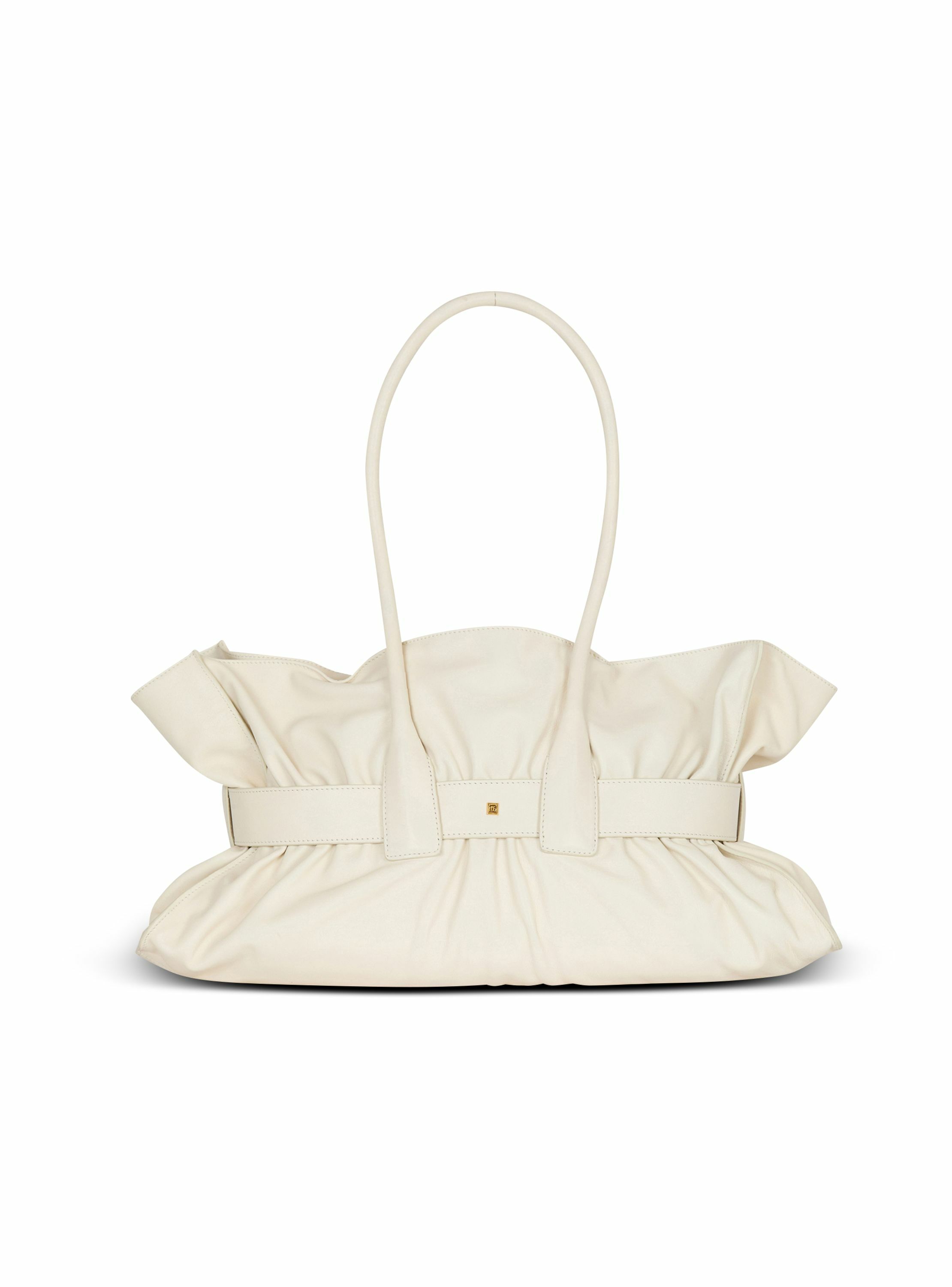 Sac anthem large en cuir de veau BALMAIN Blanc