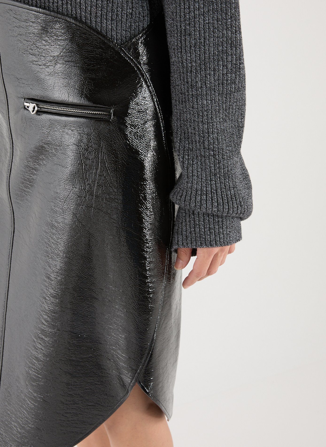 Vinyl midi skirt COURRÈGES Black