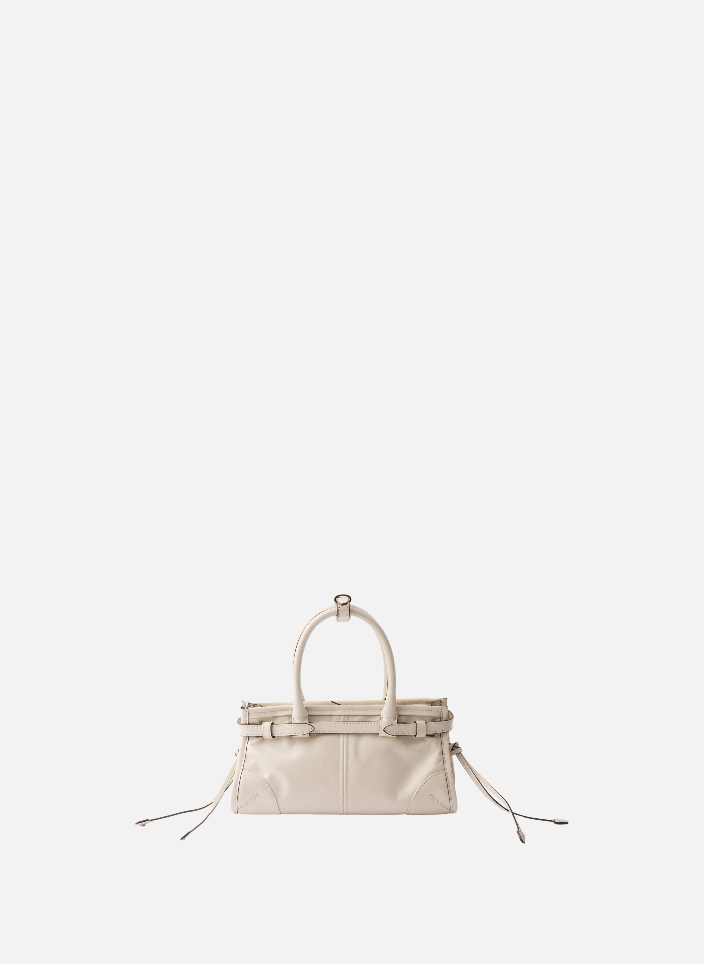 Mini sac à main prada bonnie en cuir PRADA Blanc