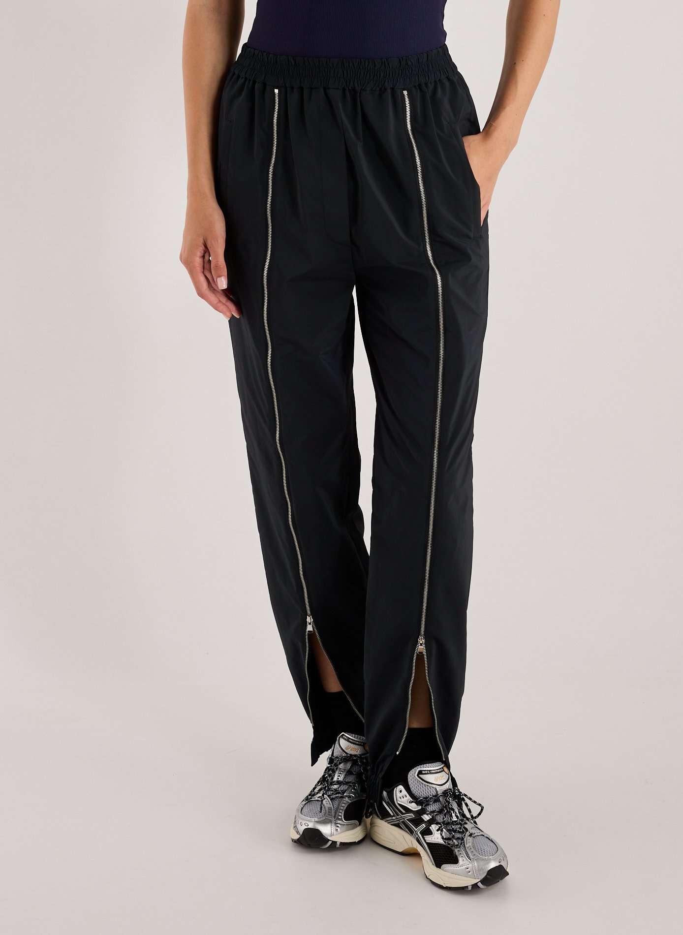 TIBI Pantalon de survêtement zippé Noir