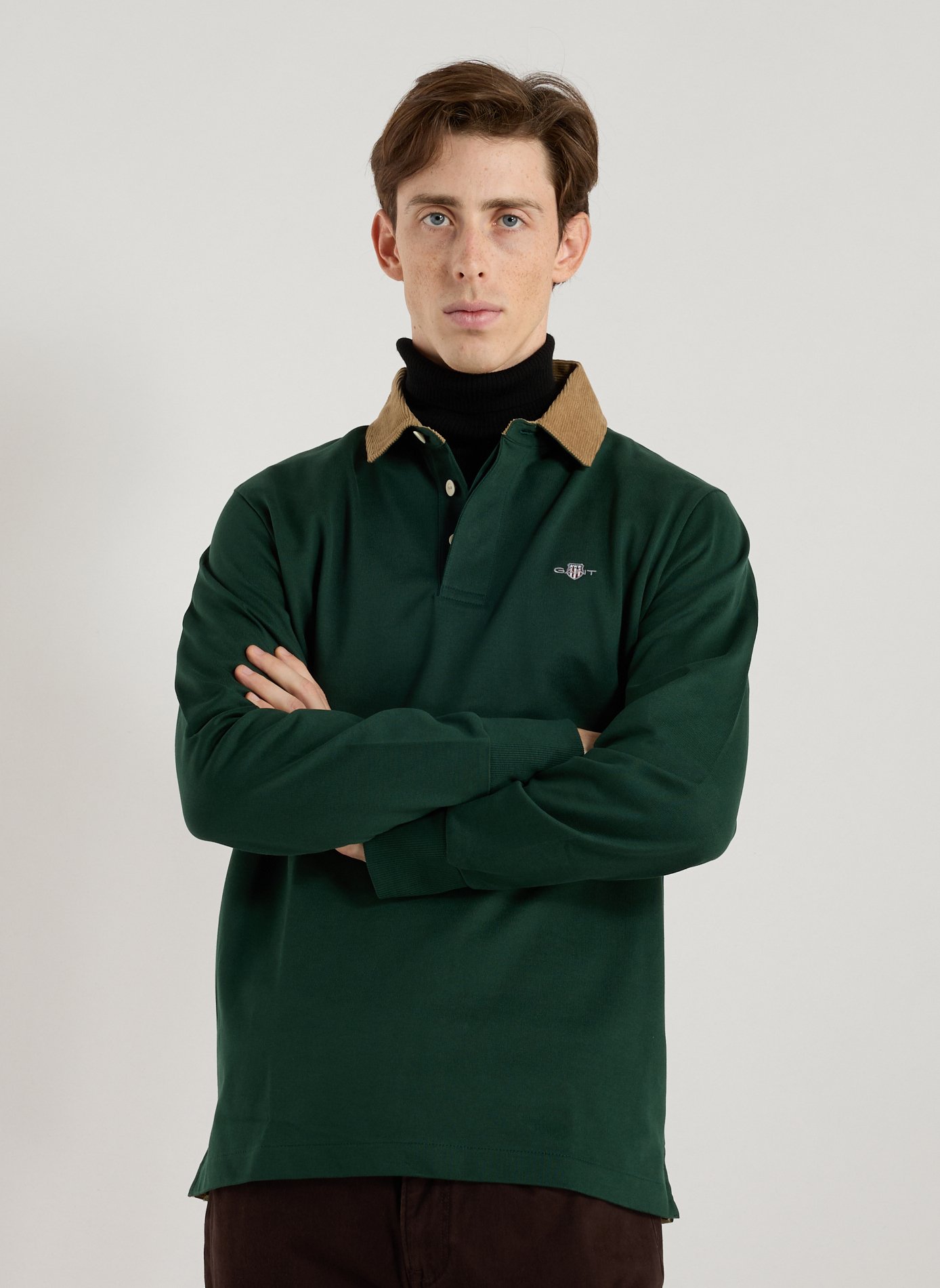 GANT Polo manches longues en coton Vert