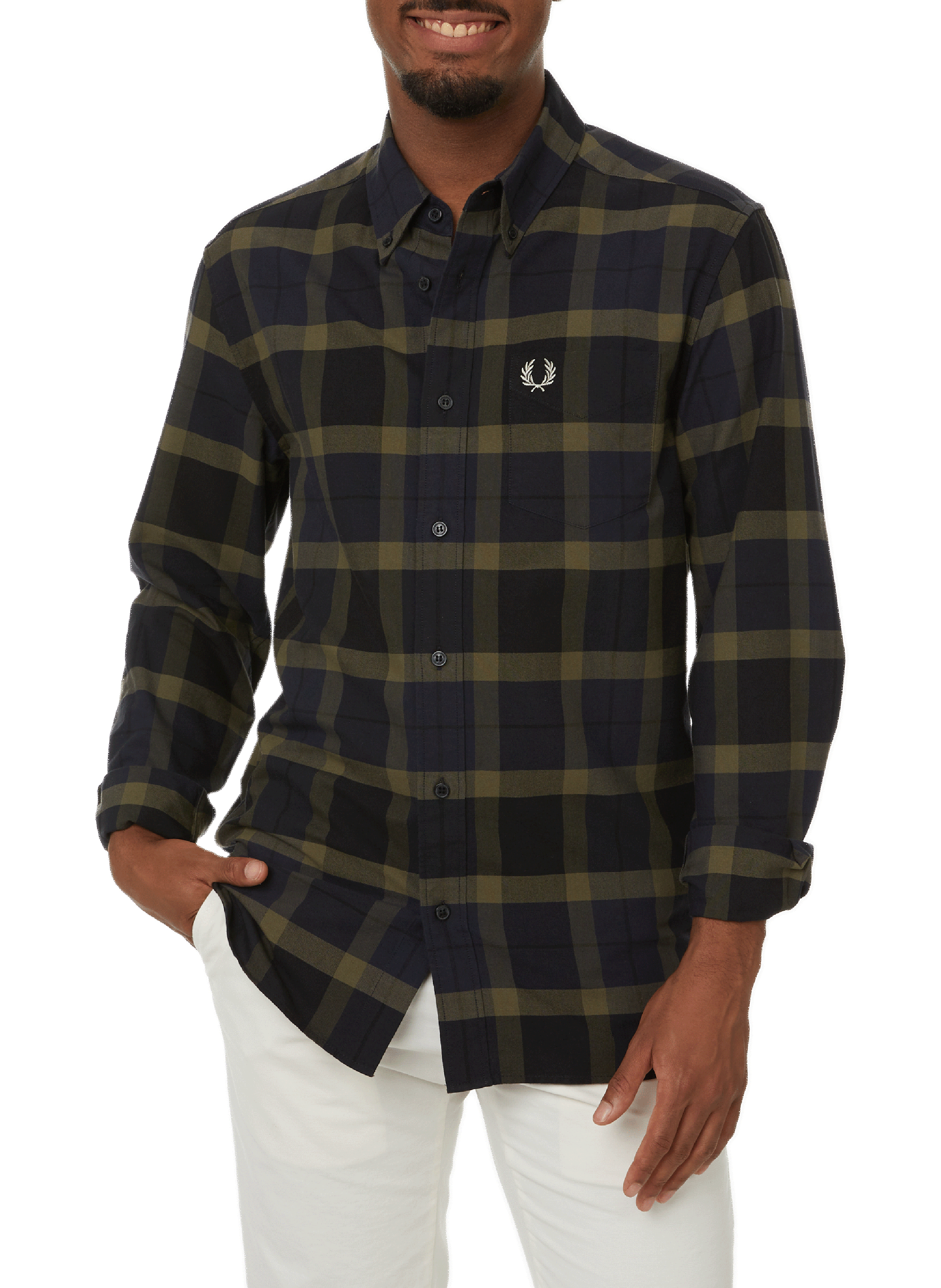 Cotton check shirt FRED PERRY Green