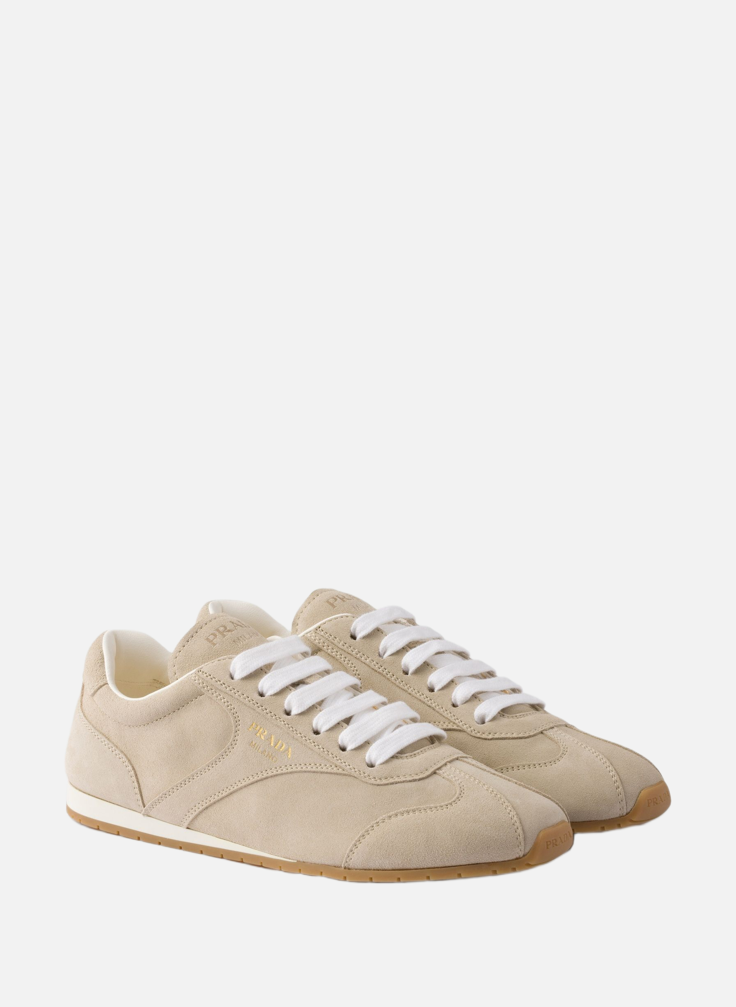 Baskets en veau velours PRADA Gris