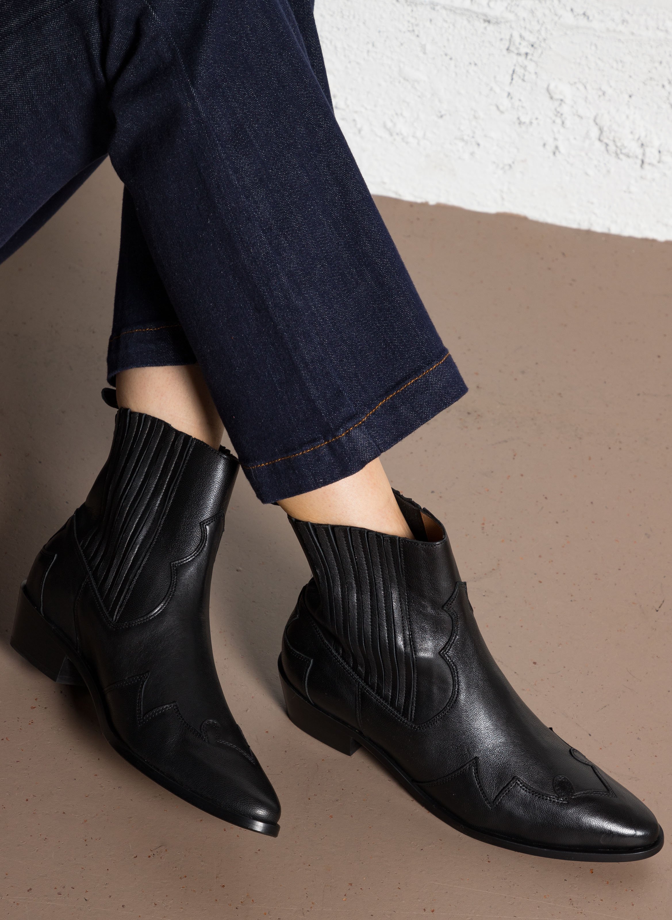 Bottines en cuir tya ANTHOLOGY Noir
