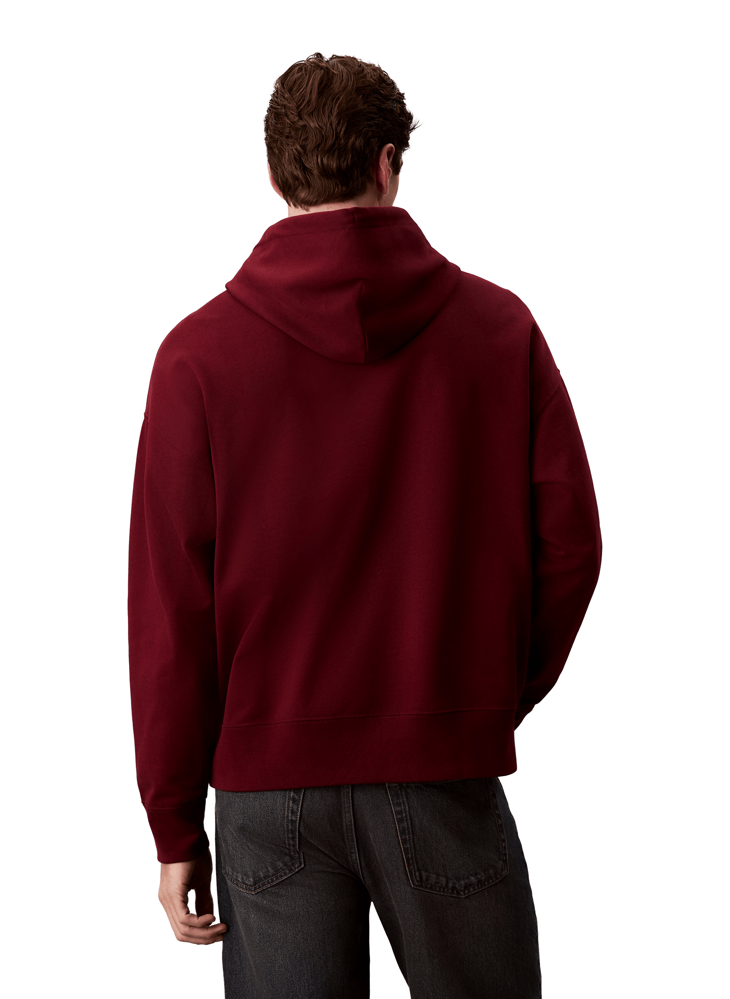 Hoodie en coton mélangé CALVIN KLEIN Rouge