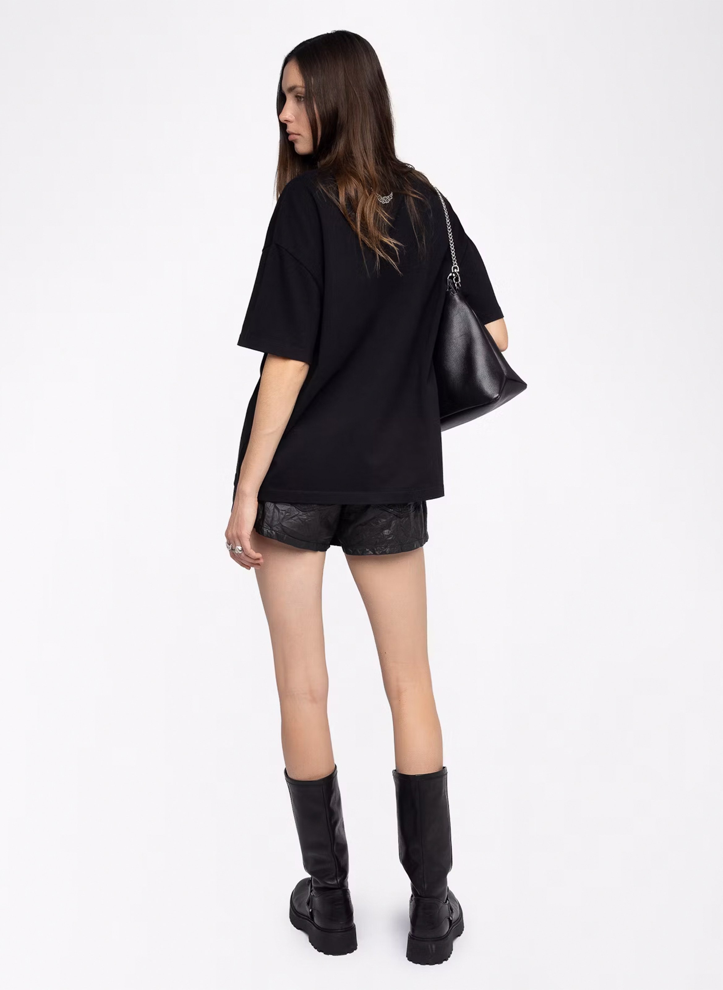 Tee-shirt col rond en coton tedda ZADIG&VOLTAIRE Noir