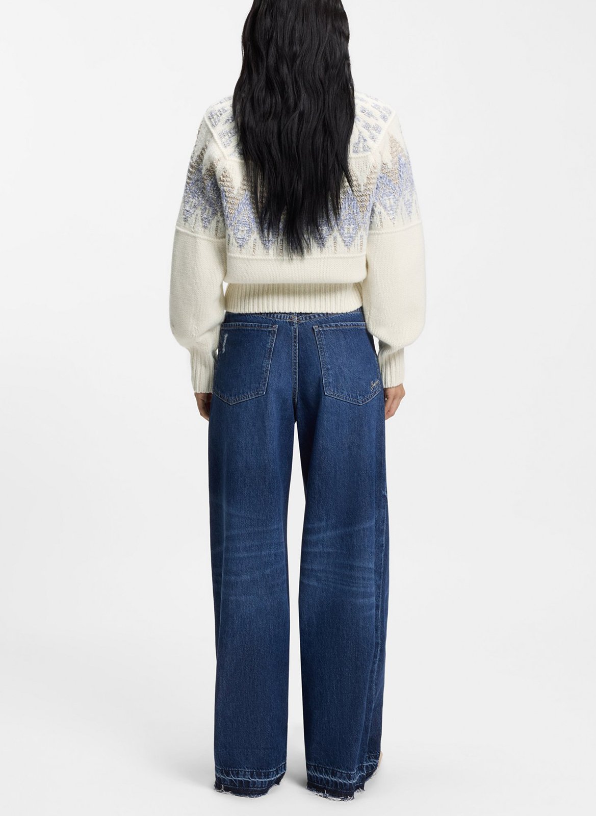 Pull droit col rond en jacquard imprimé BOSS Multicolore