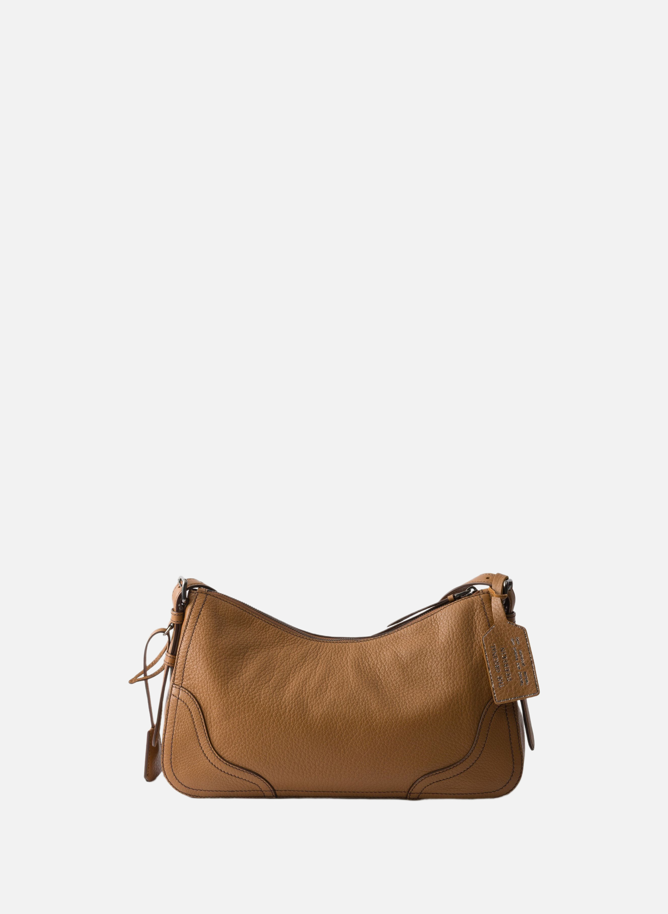 Grand sac porté épaule en cuir prada aimée PRADA Marron