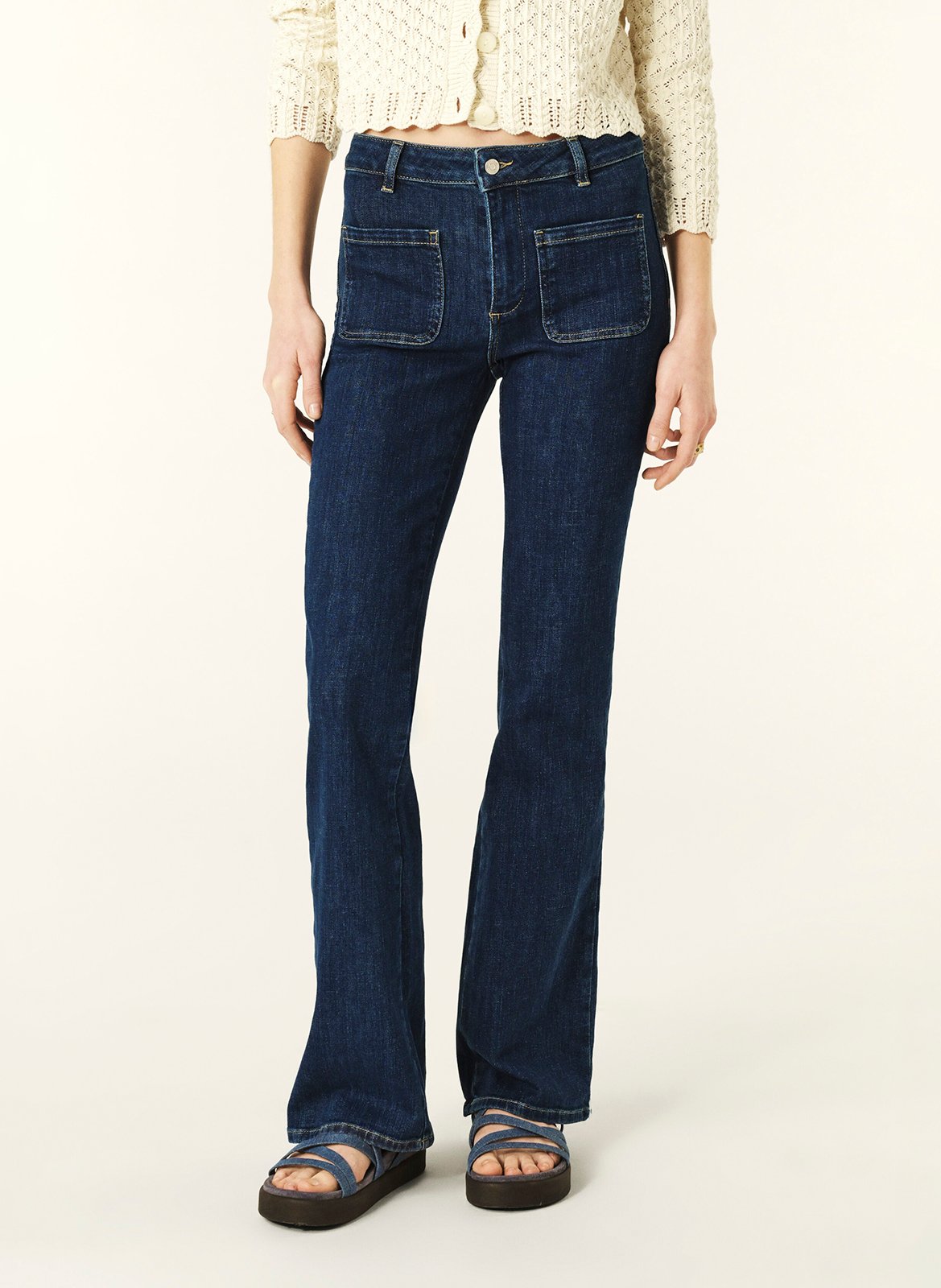 Jean droit en coton mélangé ross BA&SH Bleu