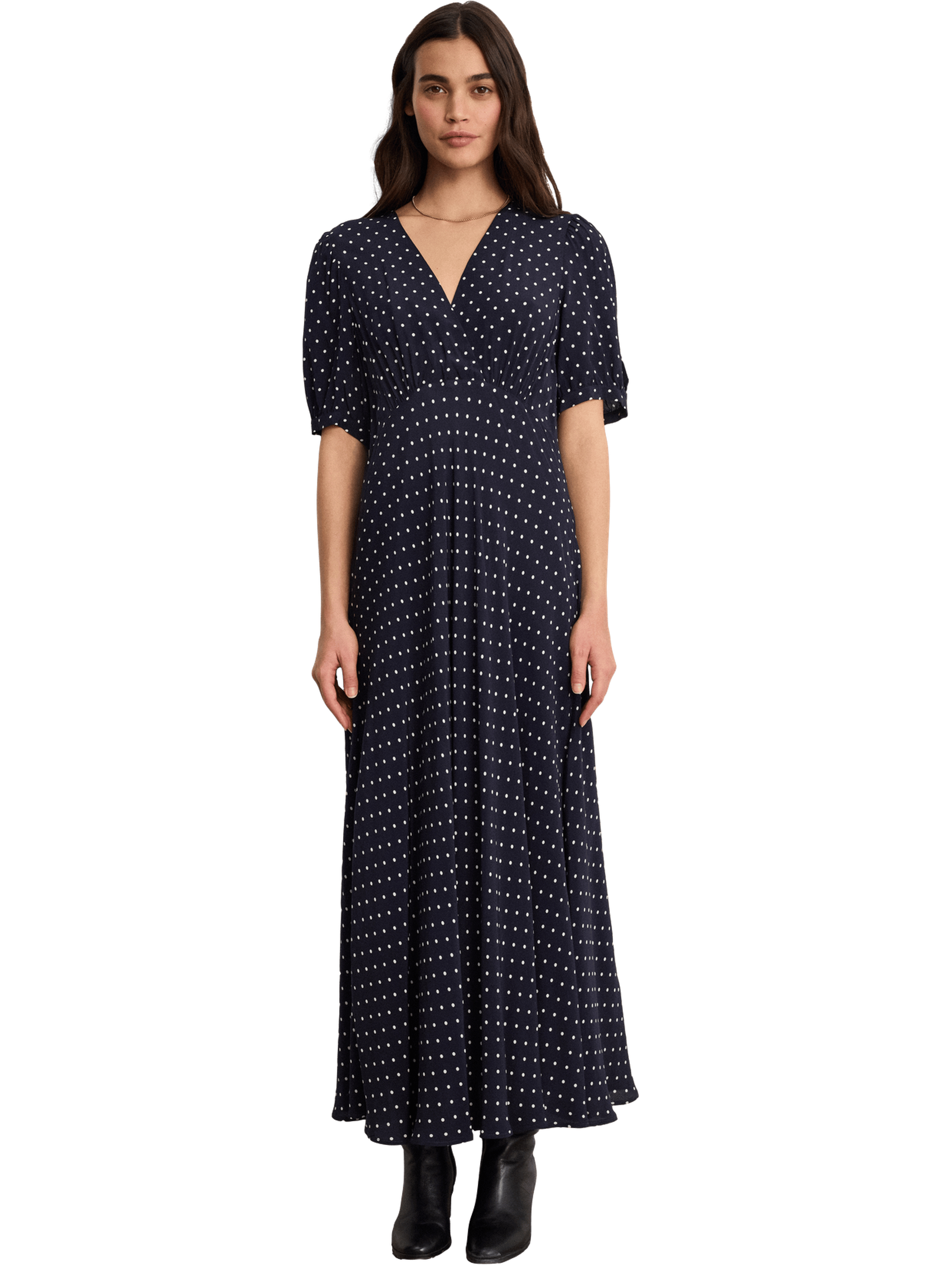 Robe longue à pois - abygail PABLO Bleu