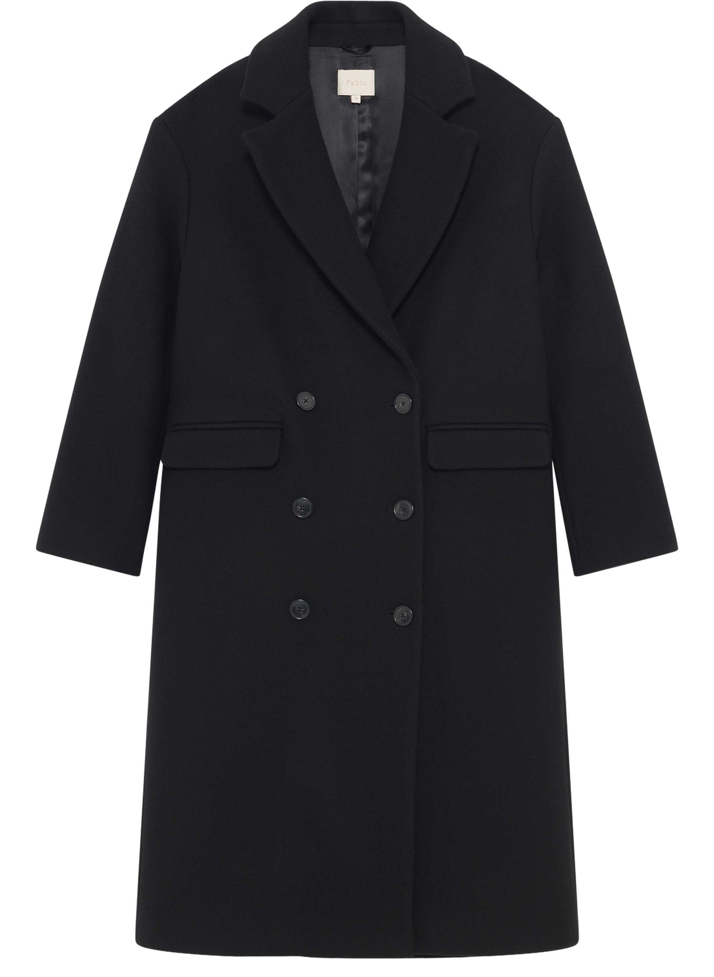 Manteau long croisé uni - milla PABLO Noir