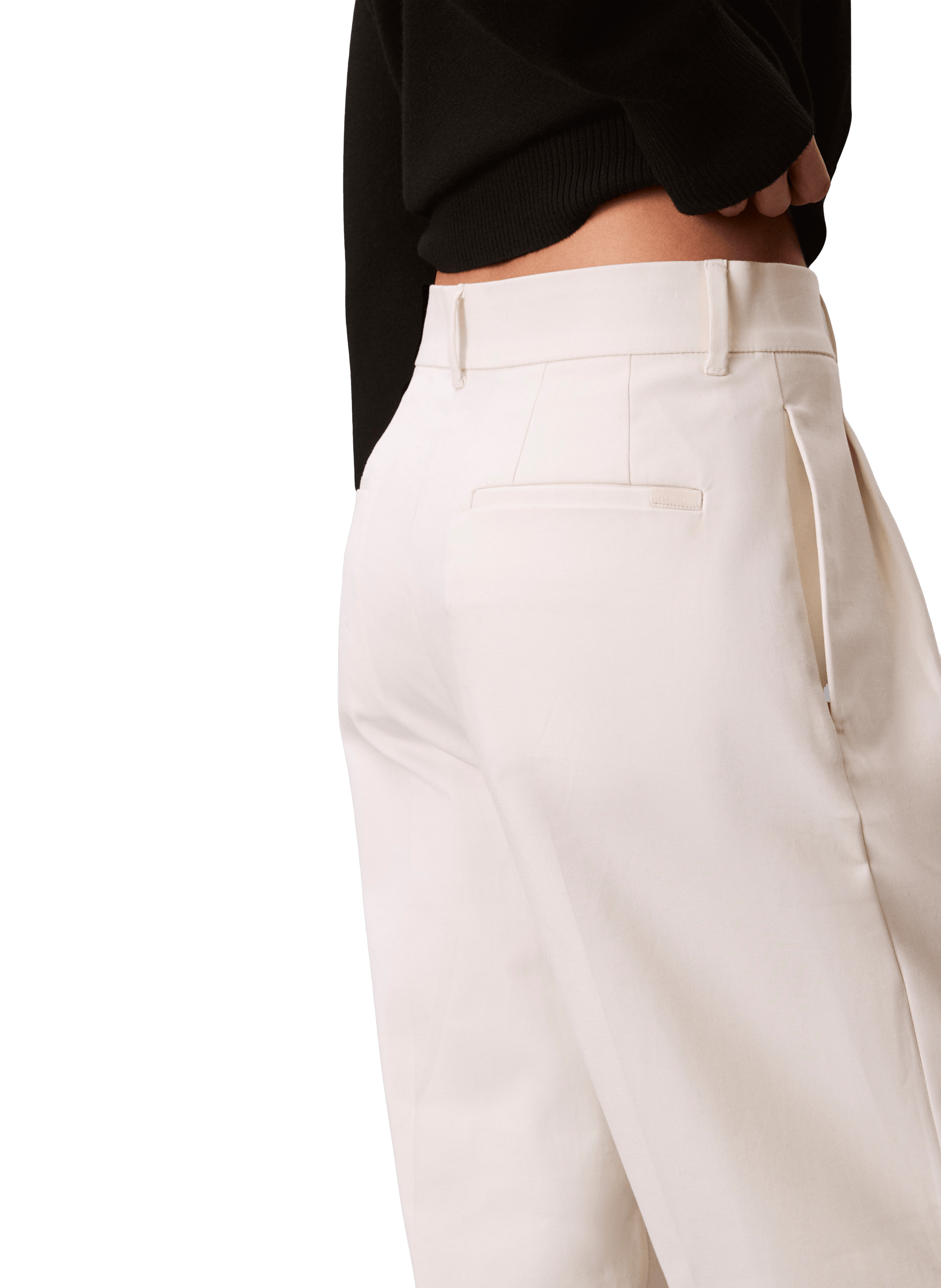 Cotton blend straight trousers CALVIN KLEIN Beige