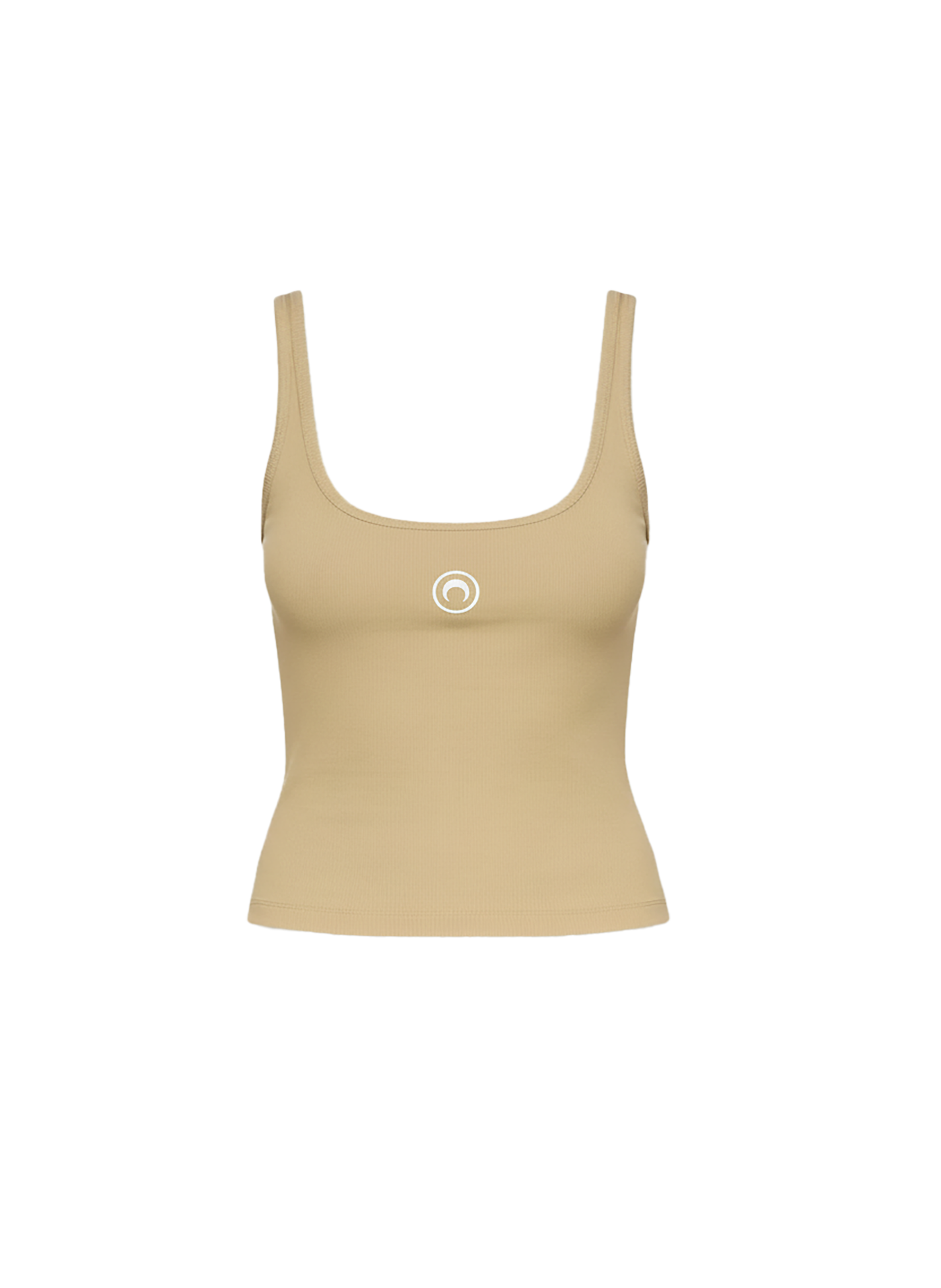 Débardeur cropped côtelé logo moon en coton biologique MARINE SERRE Beige
