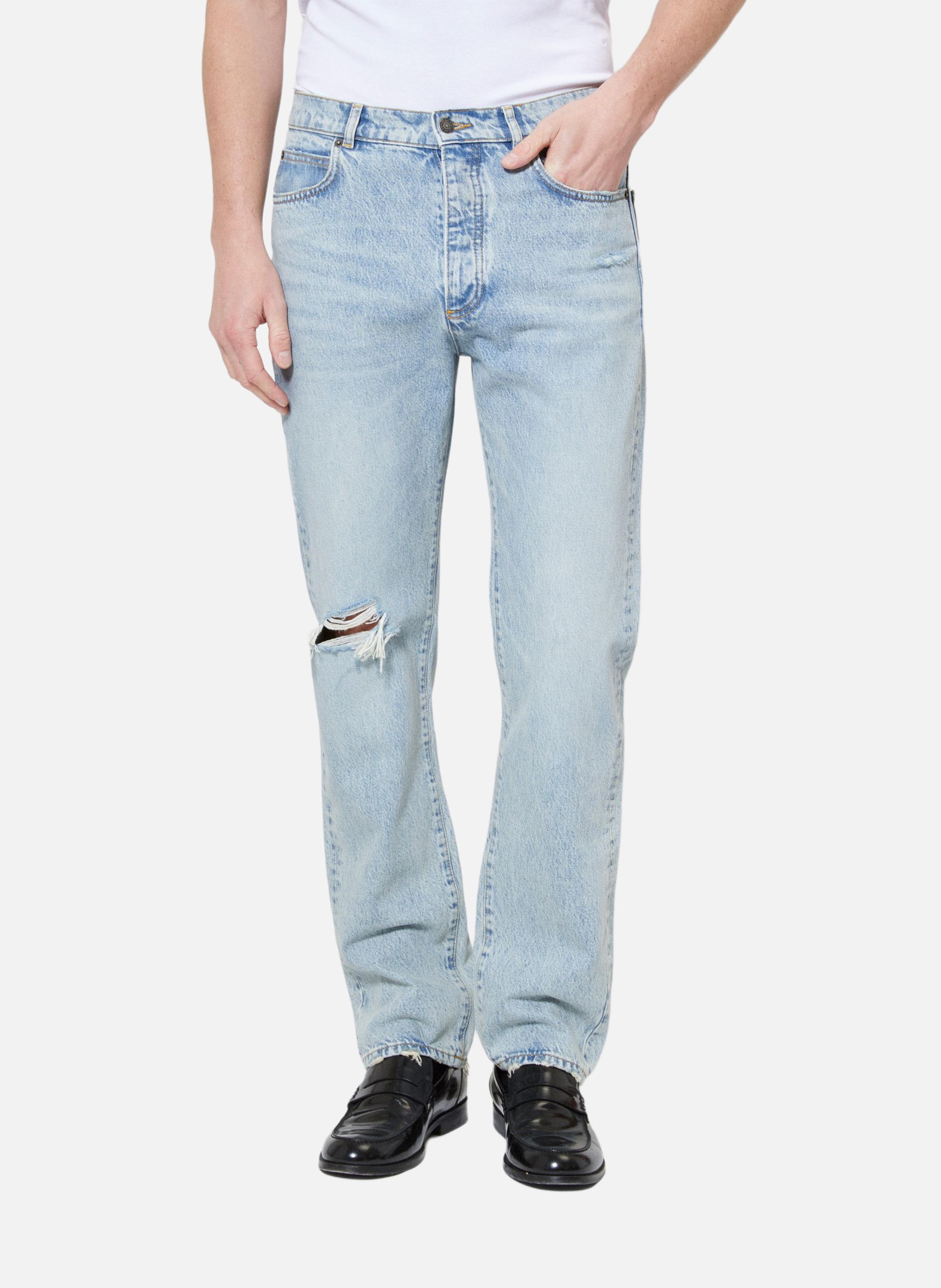 Jean droit délavé THE KOOPLES Bleu