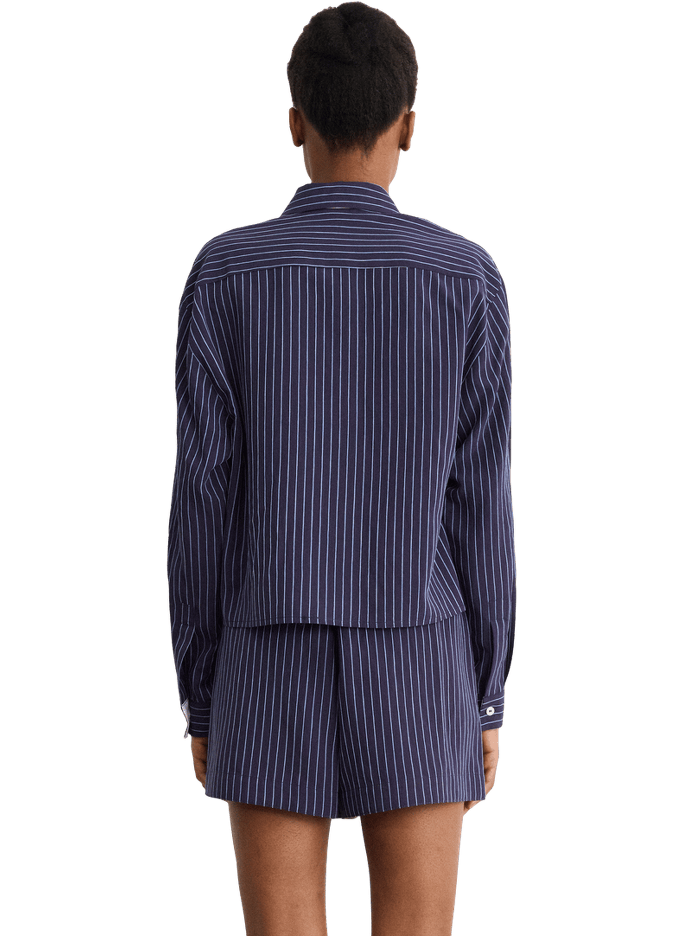 Chemise courte à rayures - cassia PABLO Bleu