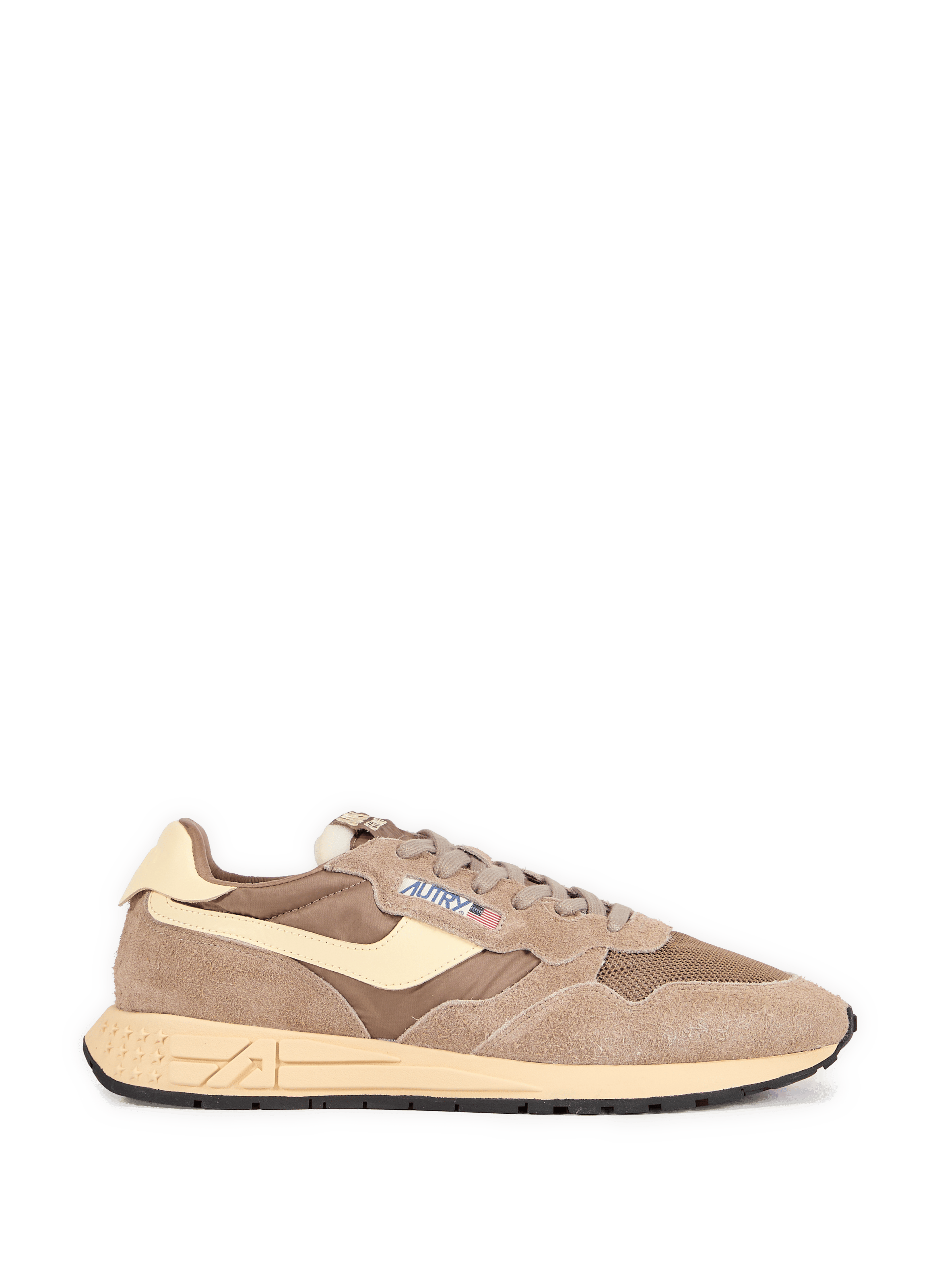 Baskets bi-matière crantées AUTRY Marron