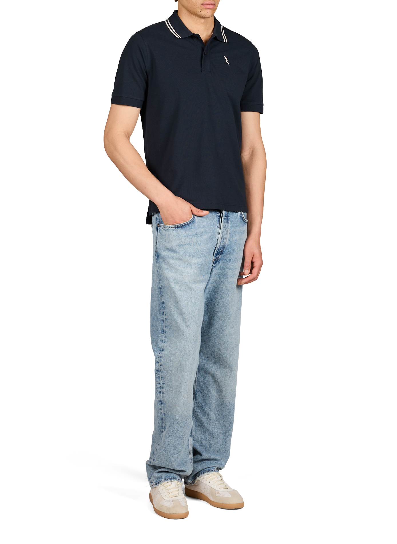 Short-sleeved polo shirt in blended cotton AIGLE Blue