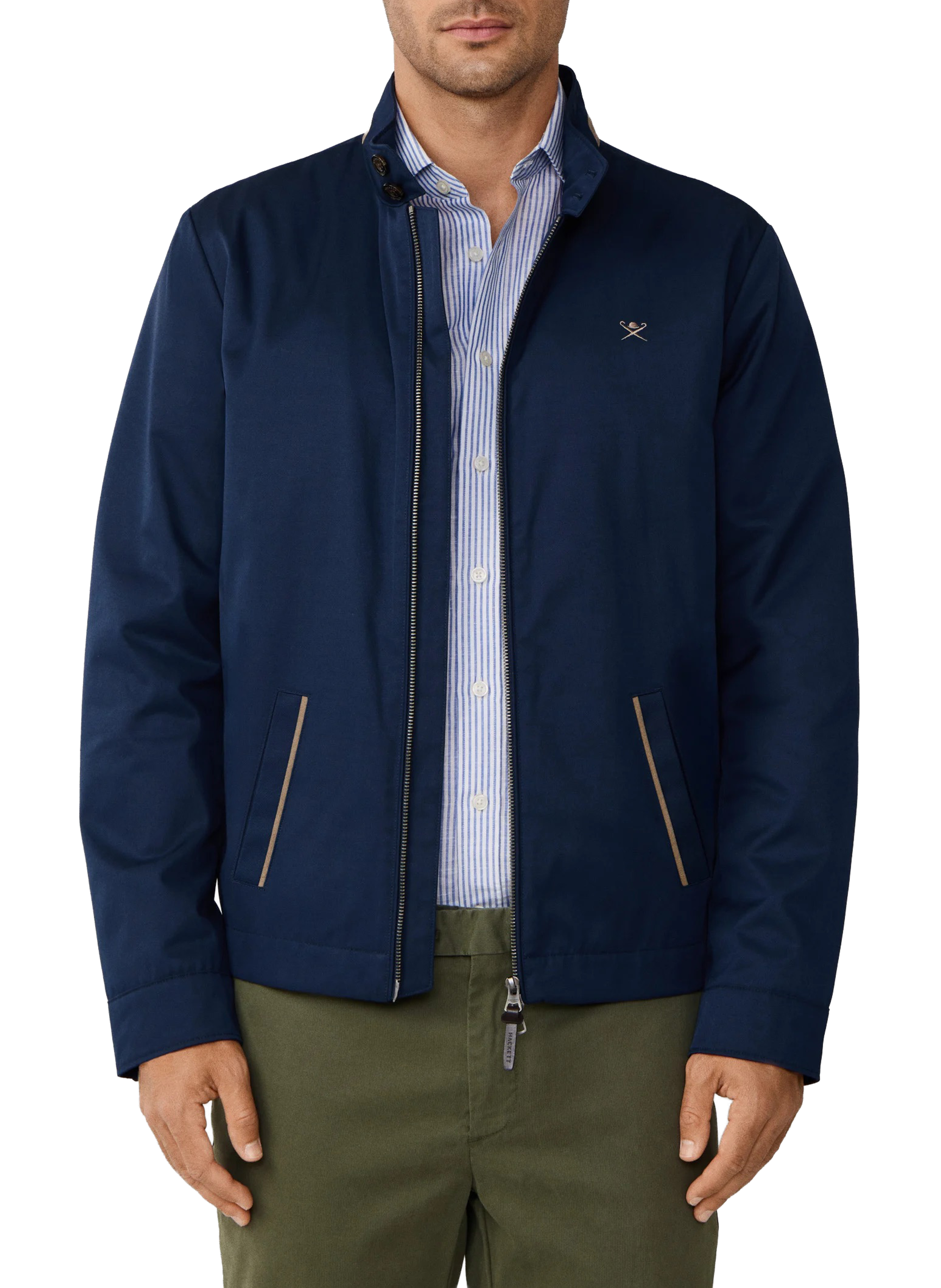 Recht jasje met opstaande kraag HACKETT Blue