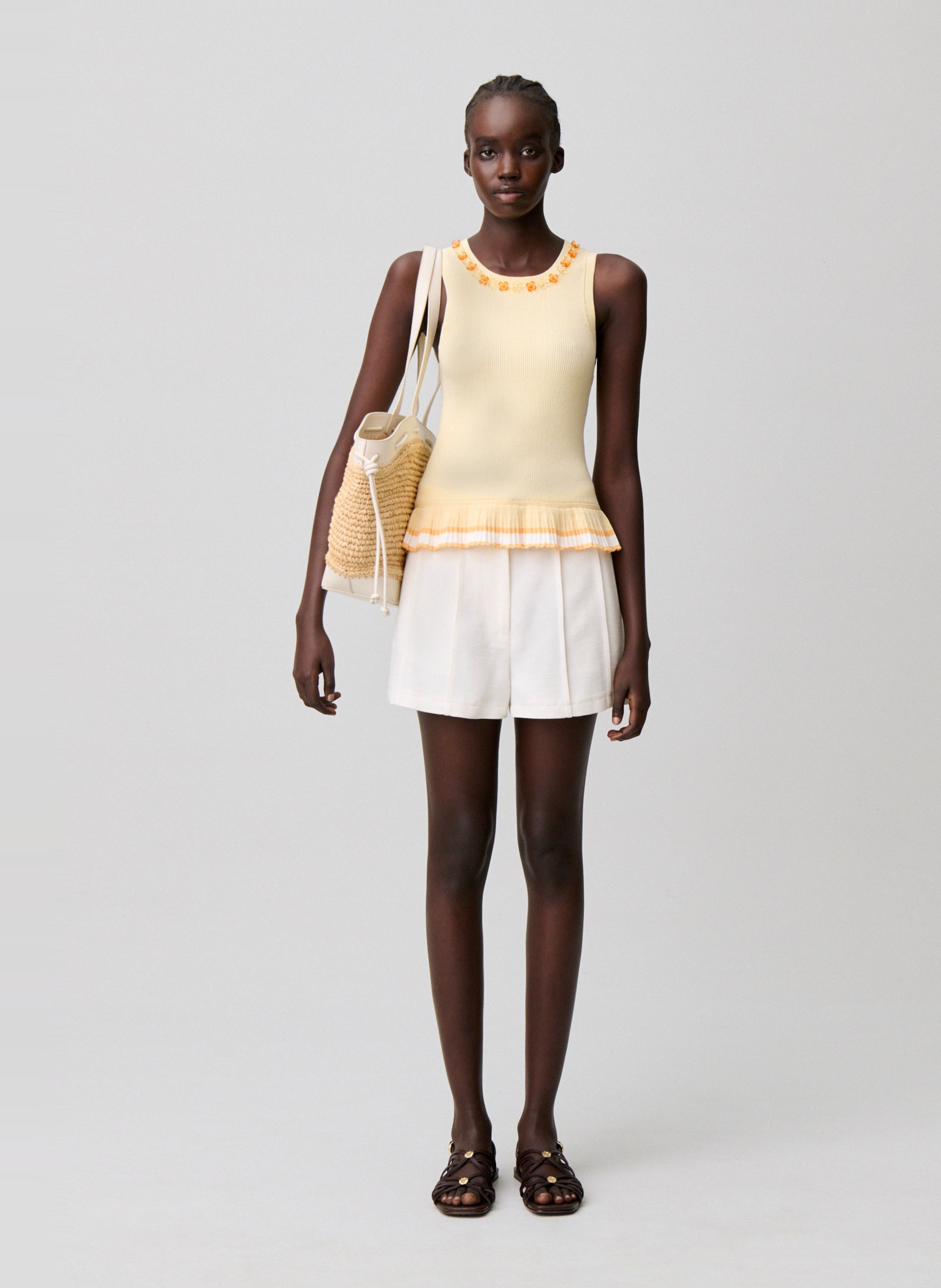 Top en maille cintré CLAUDIE PIERLOT Beige