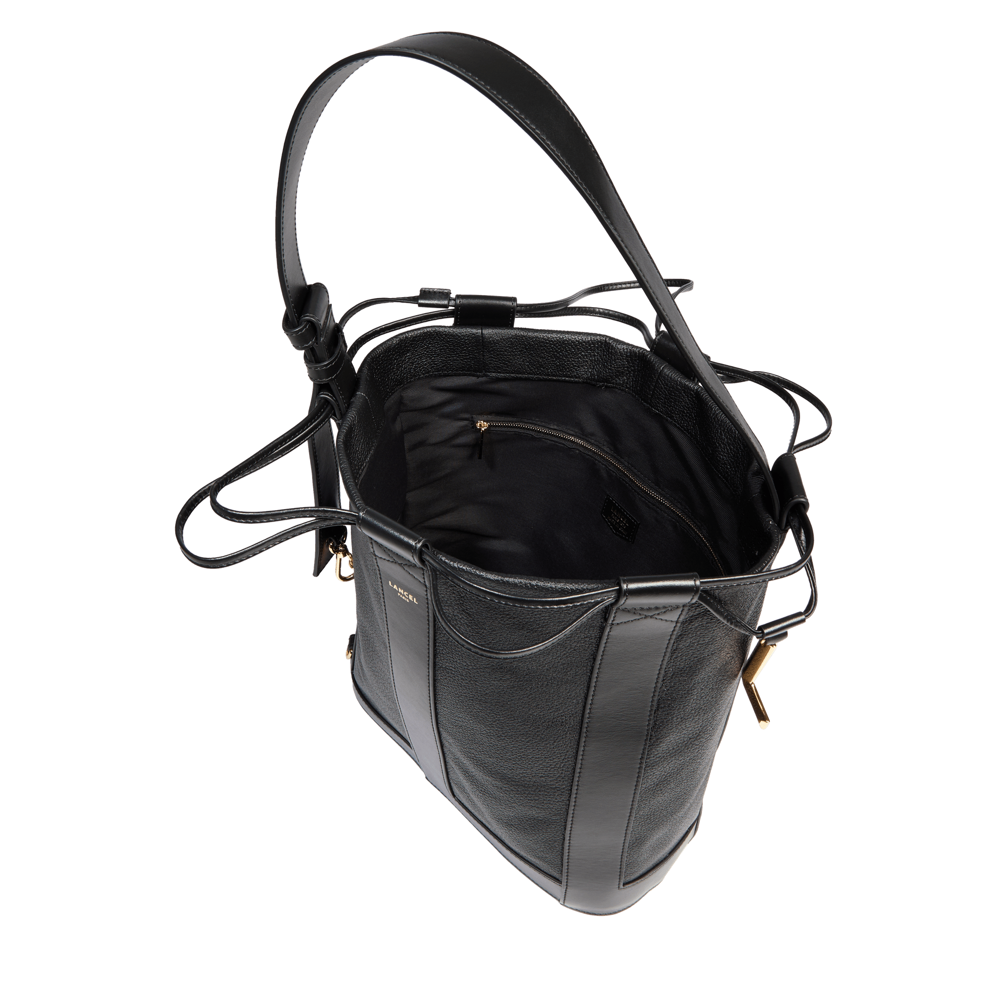 Sac seau m elles de lancel en cuir LANCEL Noir