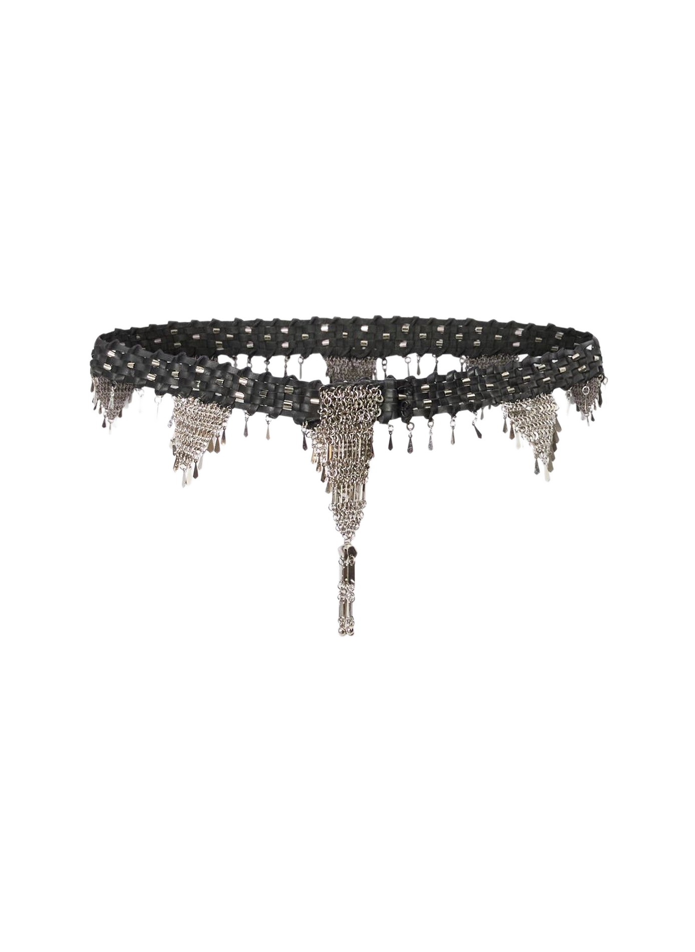 Braided leather belt with metallic details ISABEL MARANT Black