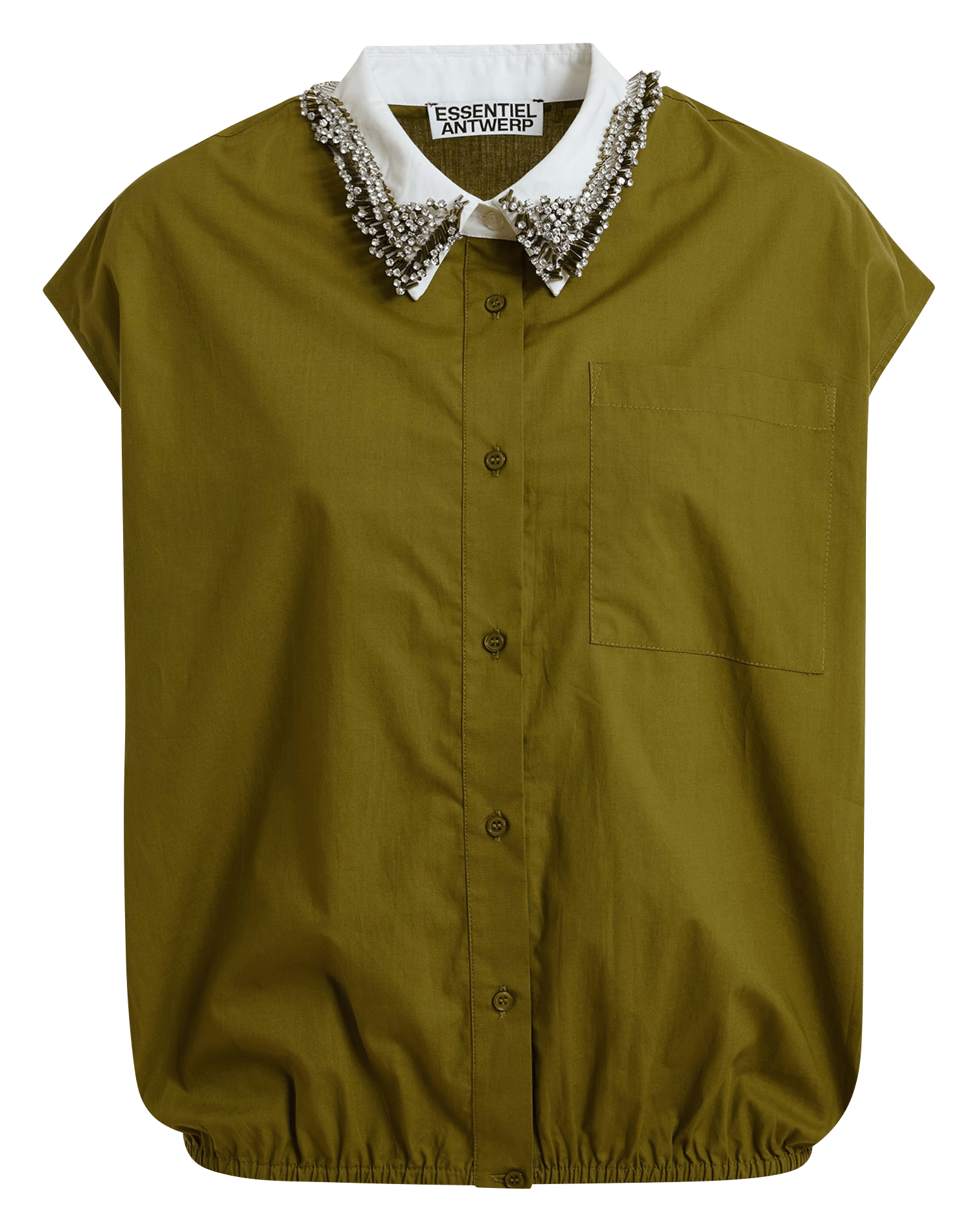 Chemise boxy à col strassé janky Vert