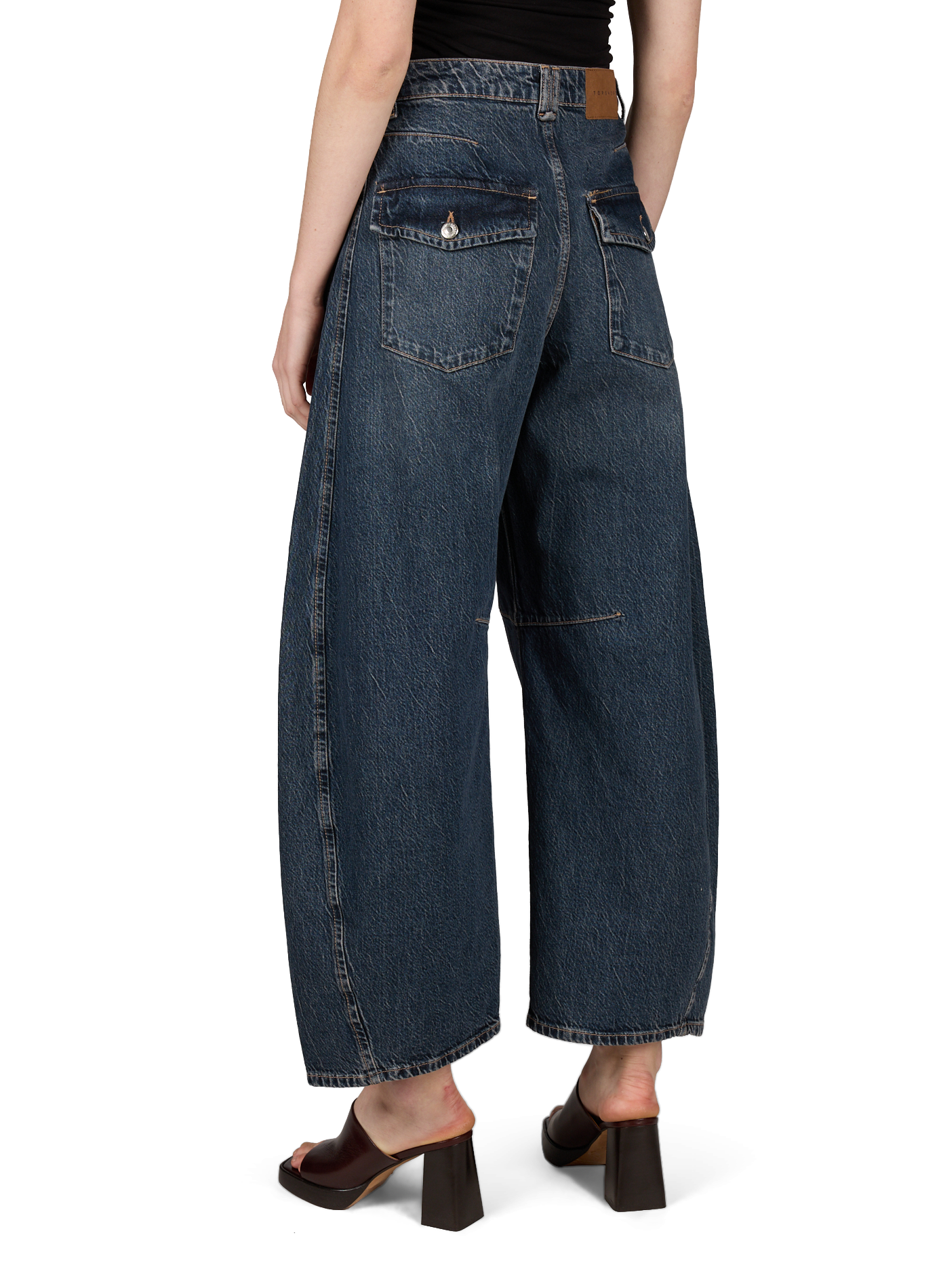 Jean boule en coton TOPSHOP Bleu