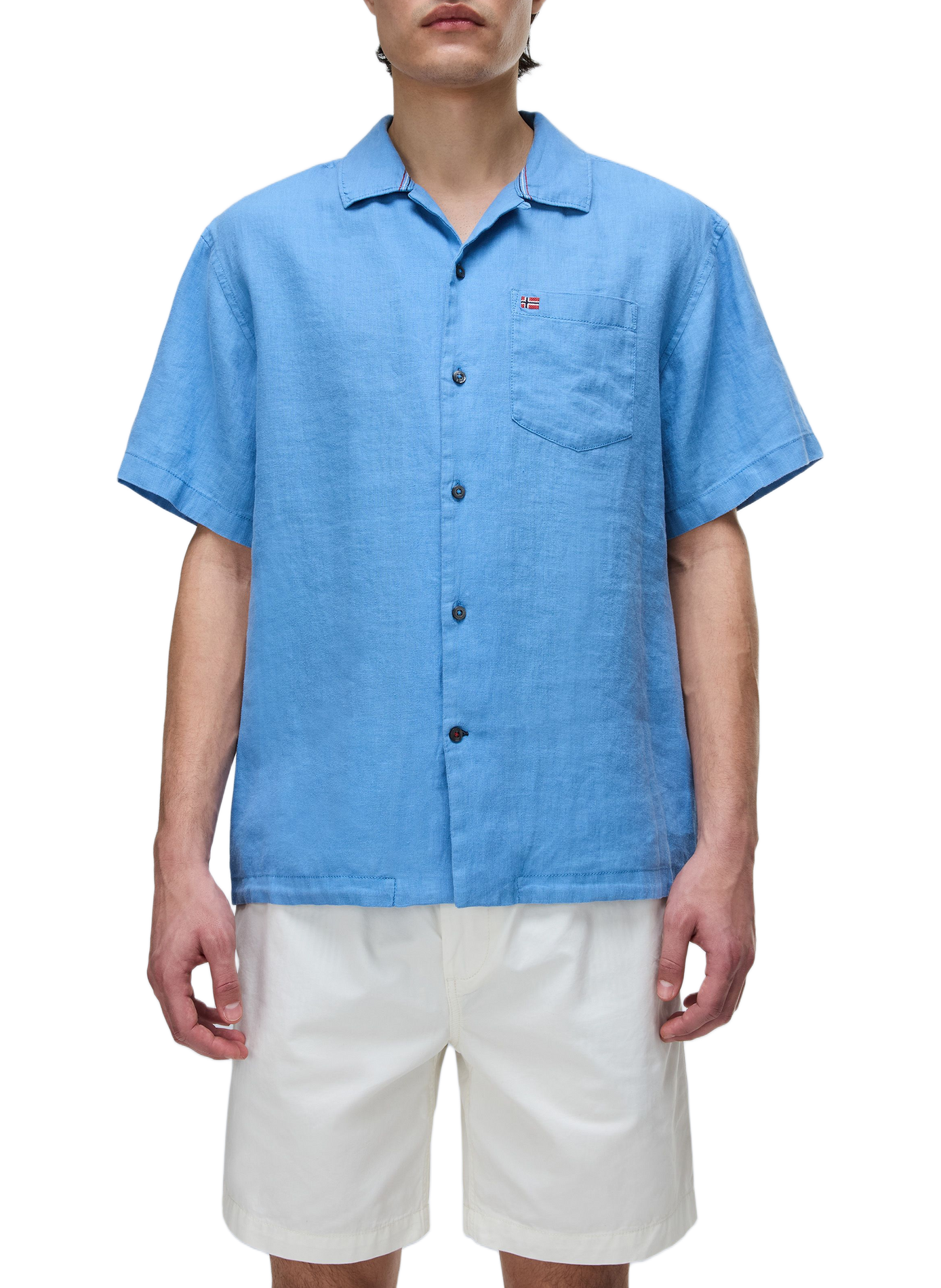 Chemise droite G-Linen en lin NAPAPIJRI Bleu