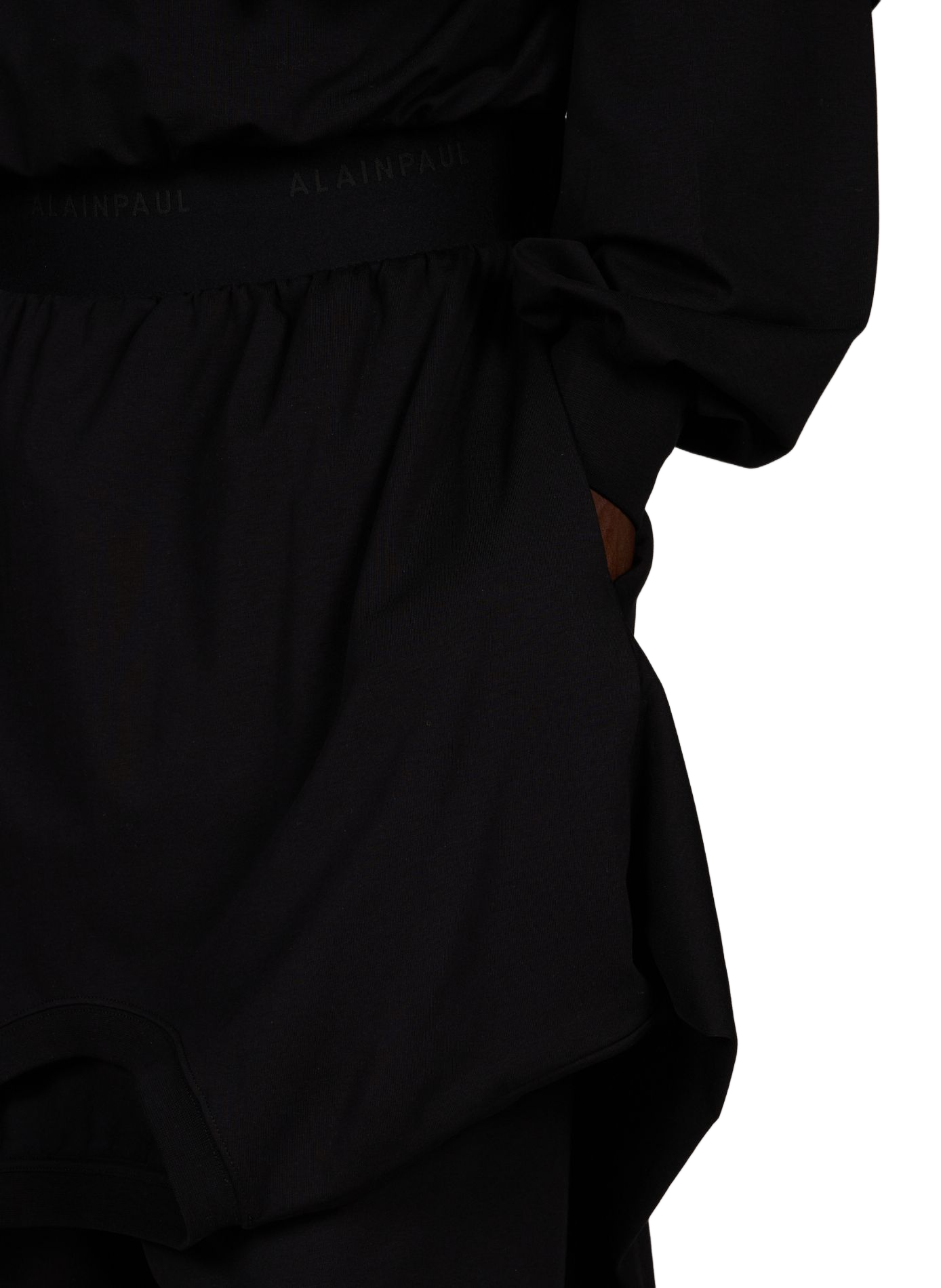 Short à empiècements superposés en coton mélangé  ALAINPAUL Noir