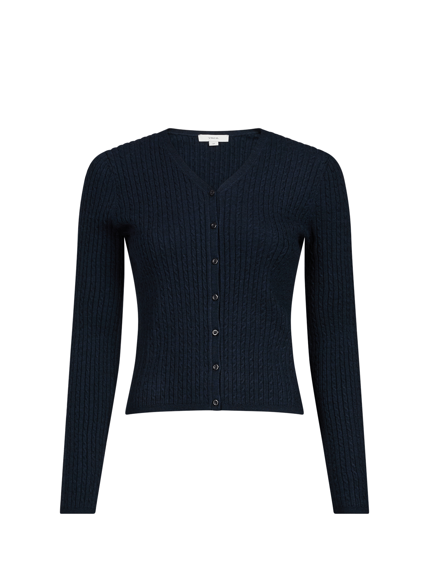 Gilet a collo a V in maglia intrecciata VINCE Blu